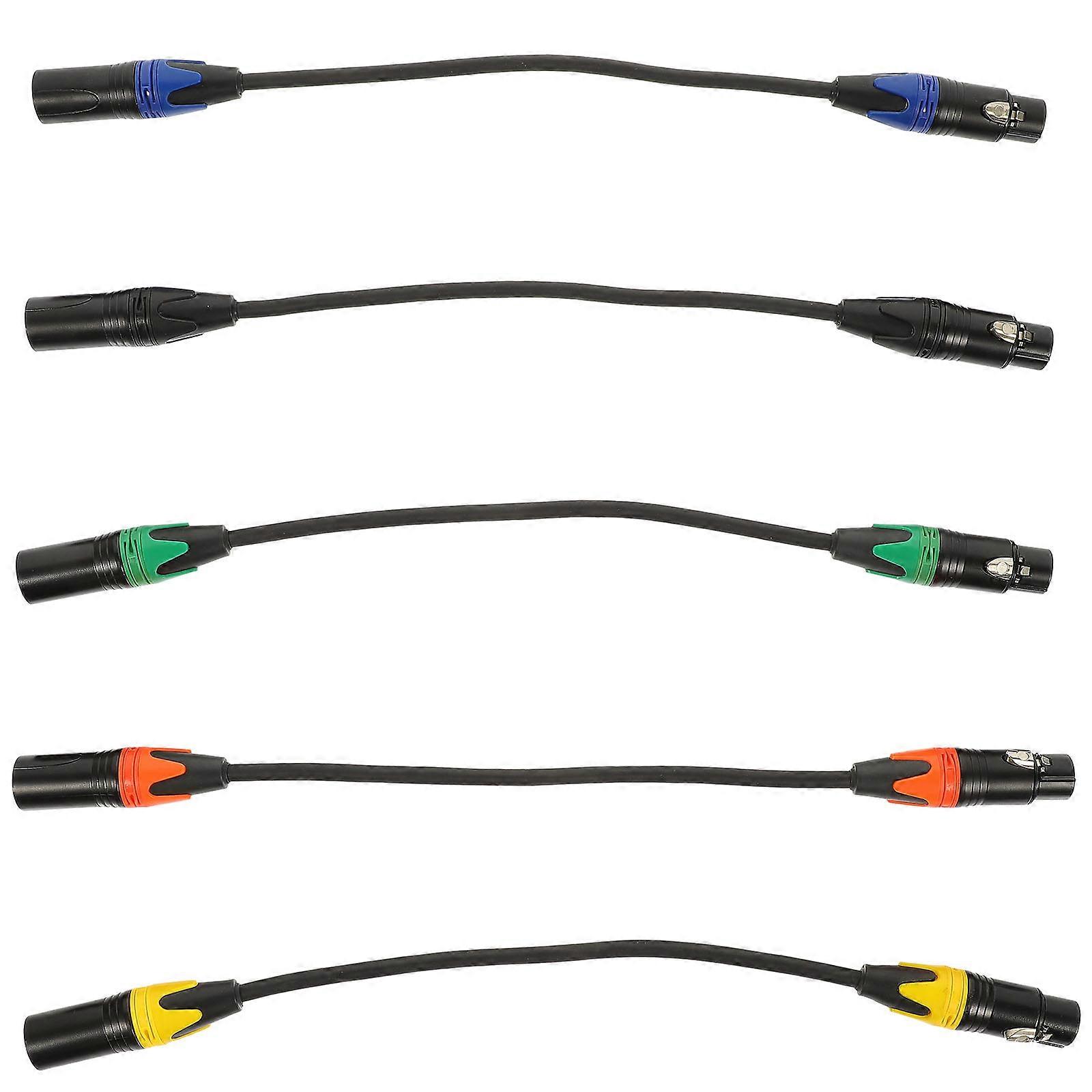 5pcs XLR Male to Female Microphone Adapter Cables Durable Audio Cords for Amplifiers Mixers Recording Studios Flexible Design Reliable Sound Quality