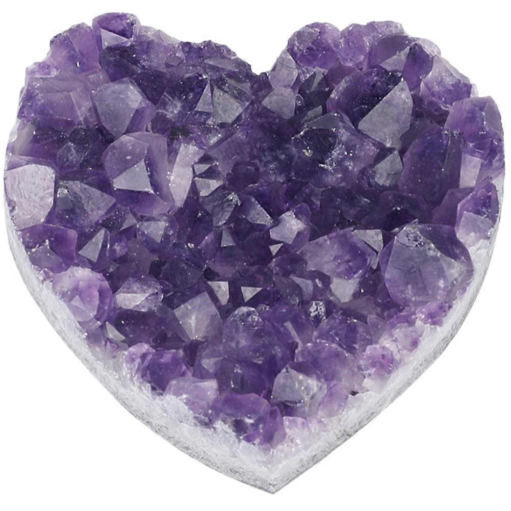 Natural Amethyst Crystal Heart Cluster Decorative Stone Ornament for Home or Office Unique Spiritual Birthdays and Housewarmings
