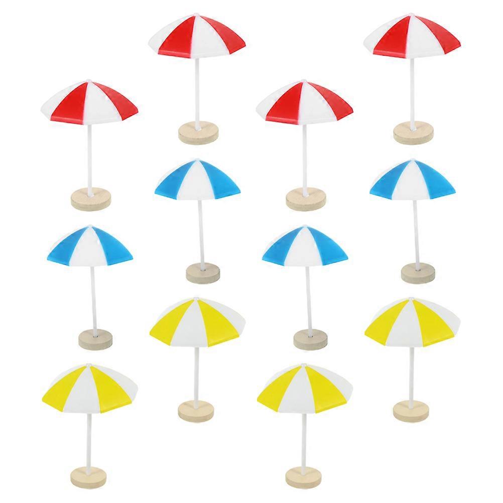 8pcs Miniature Beach Umbrella Decor, Doll House Ornaments for Themed Parties, Realistic Mini Beach Decor Perfect for Design Projects