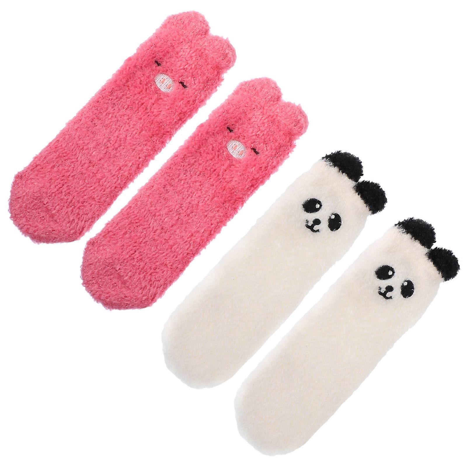 Thickened Socks Warm Winter Kids Adults Socks for Wearing 2Pairs