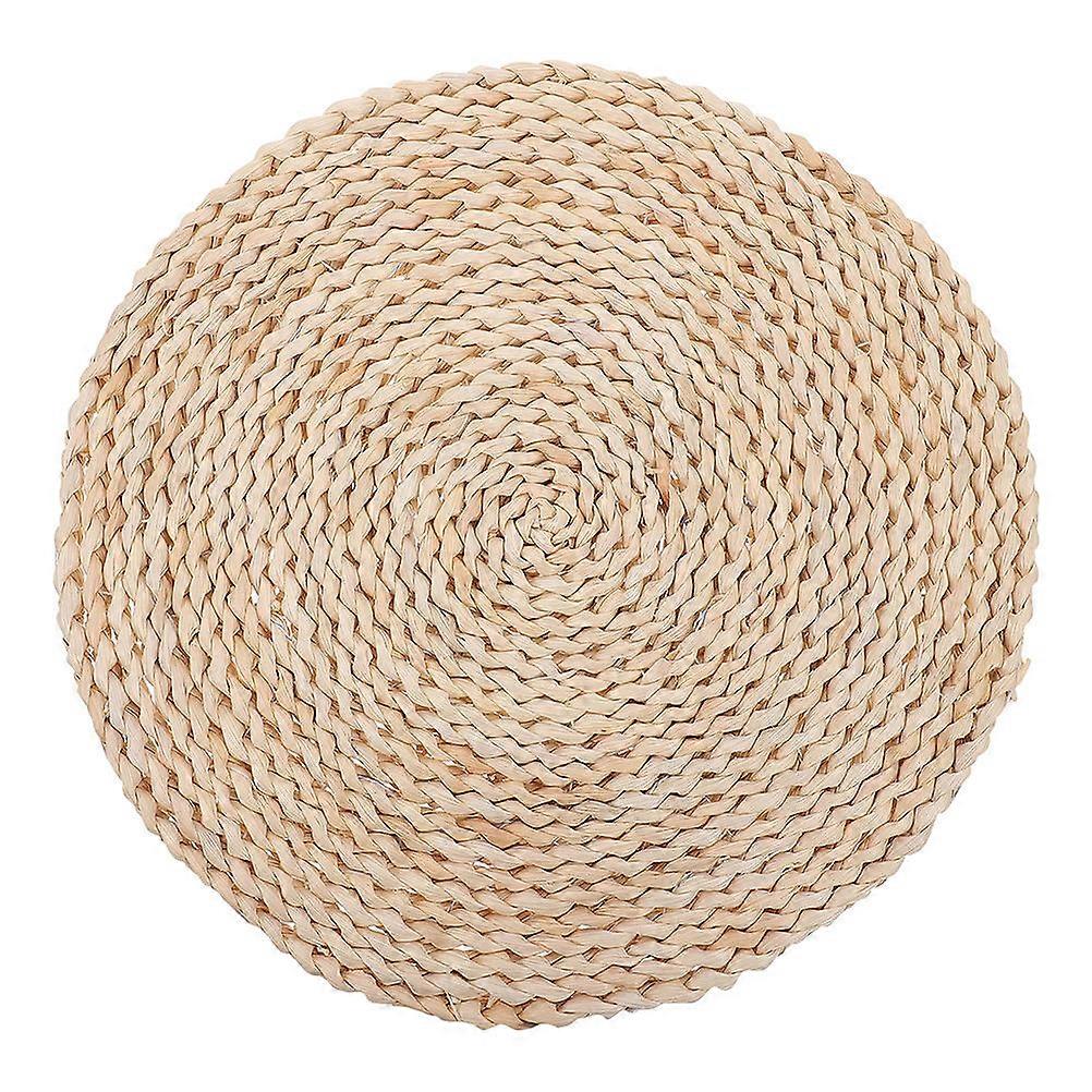 Khaki Woven Rattan Cushion for Decor Synthetic Material Comfortable and Practical 1pc