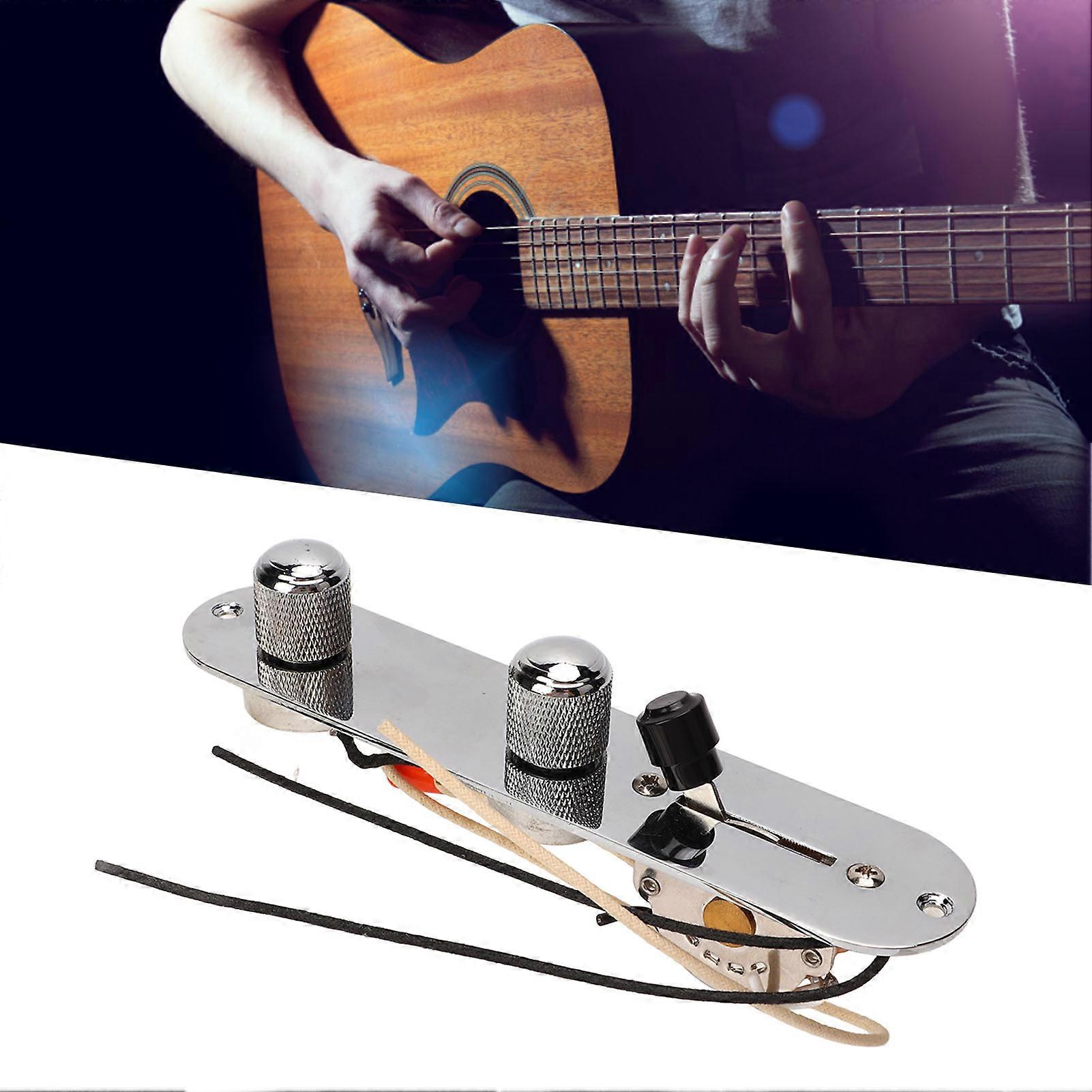 Guitar Control Plate Iron Improve Tone Pre Wired Guitar Control Plate Replacement Silver 