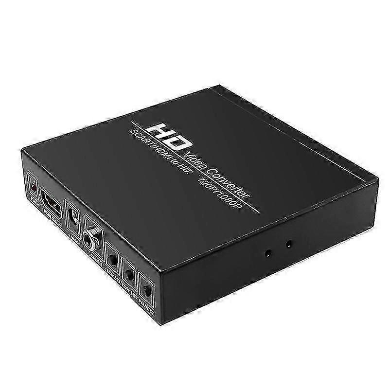 Digital Video Converter SCART to HDMI 1080P Adapter with Power Supply for Analog TV DVD Player Compatible with Modern HDTV Monitor
