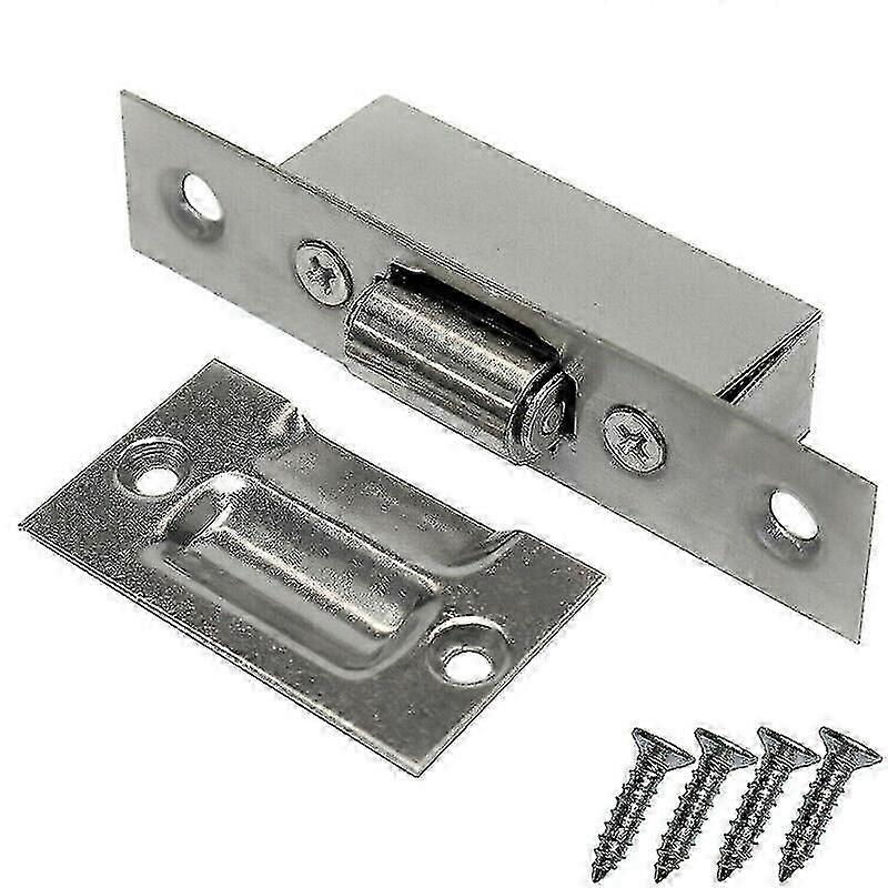 Adjustable Roller Catch Satin Mortice Door Spring Ball Latch Stainless Steel(silver)(1pcs)