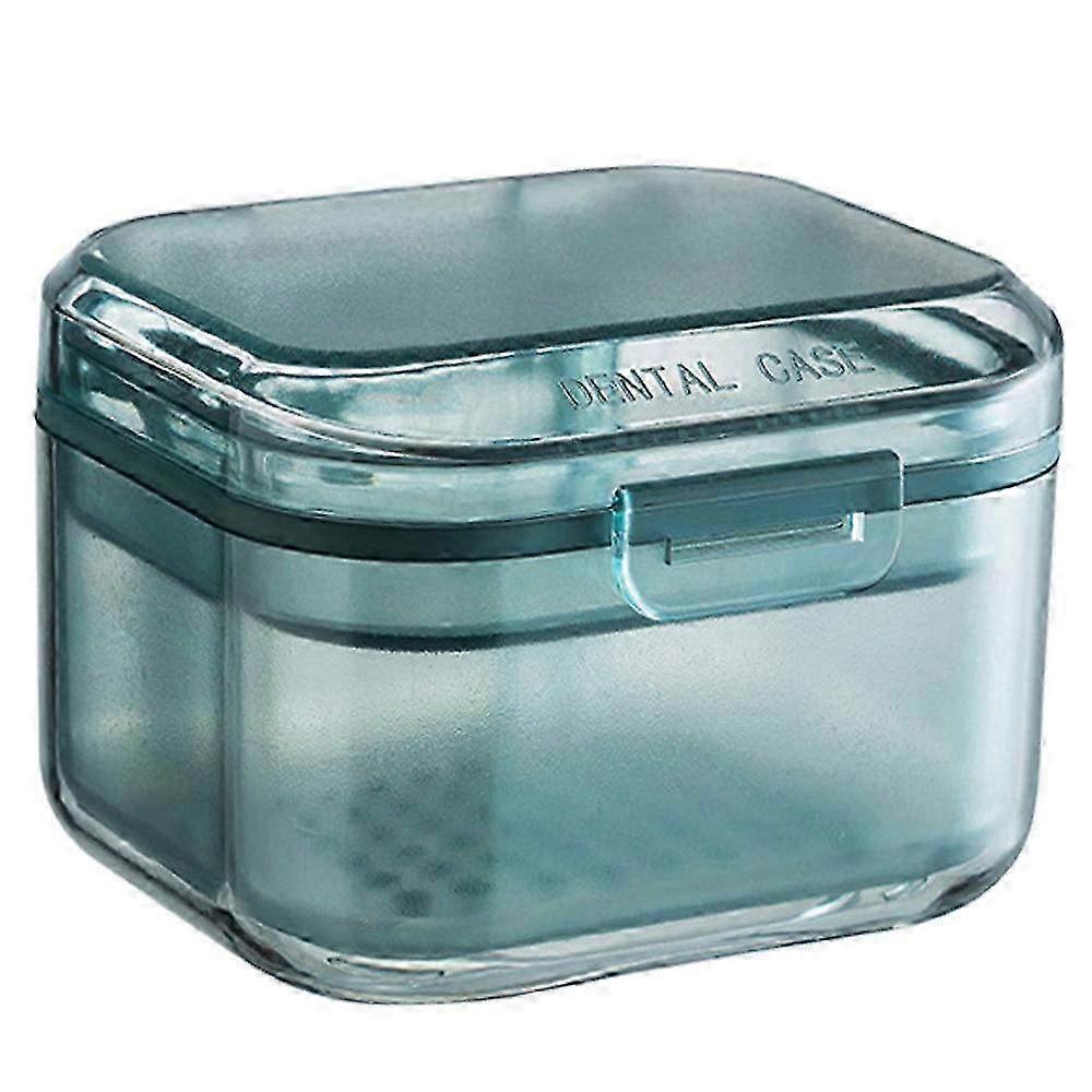 Denture Case with Strainer & Travel Toothbrush Box - Portable Denture Bath Box for Safe Storage & Cleaning on the Go