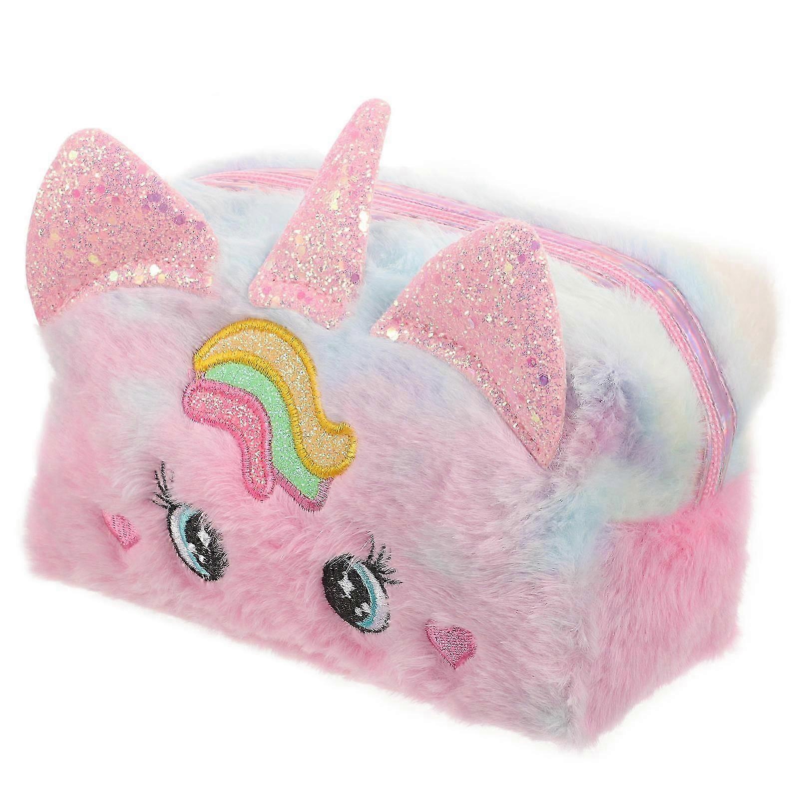 مستحضرات التجميل الحقيبة يونيكورن حقيبة أفخم المواد راحة السفر للفتيات الصغيرات 7.86X6.29X3.34in 1 قطعة