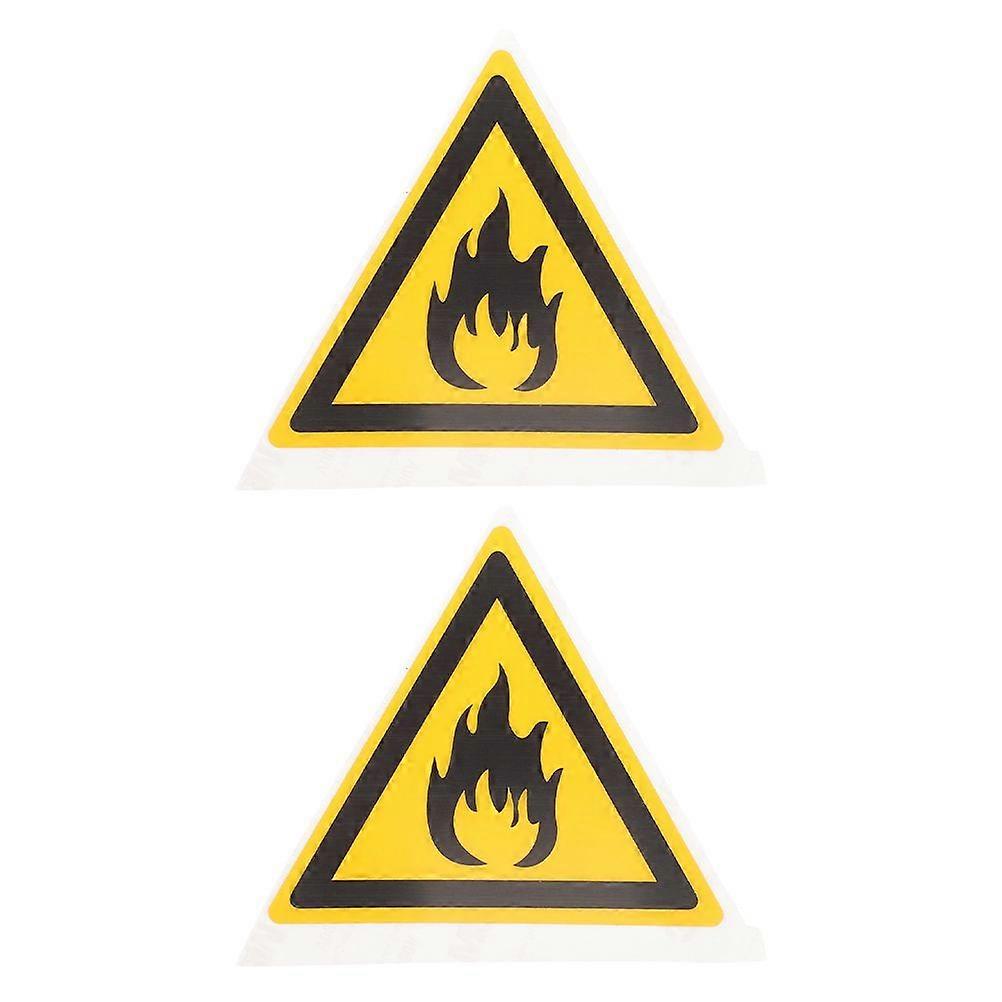 2pcs Flammable Hazard Sign Label with Warning Flammable Sticker and Safety Labels for Fire Sticker and Flammable Liquid Stickers