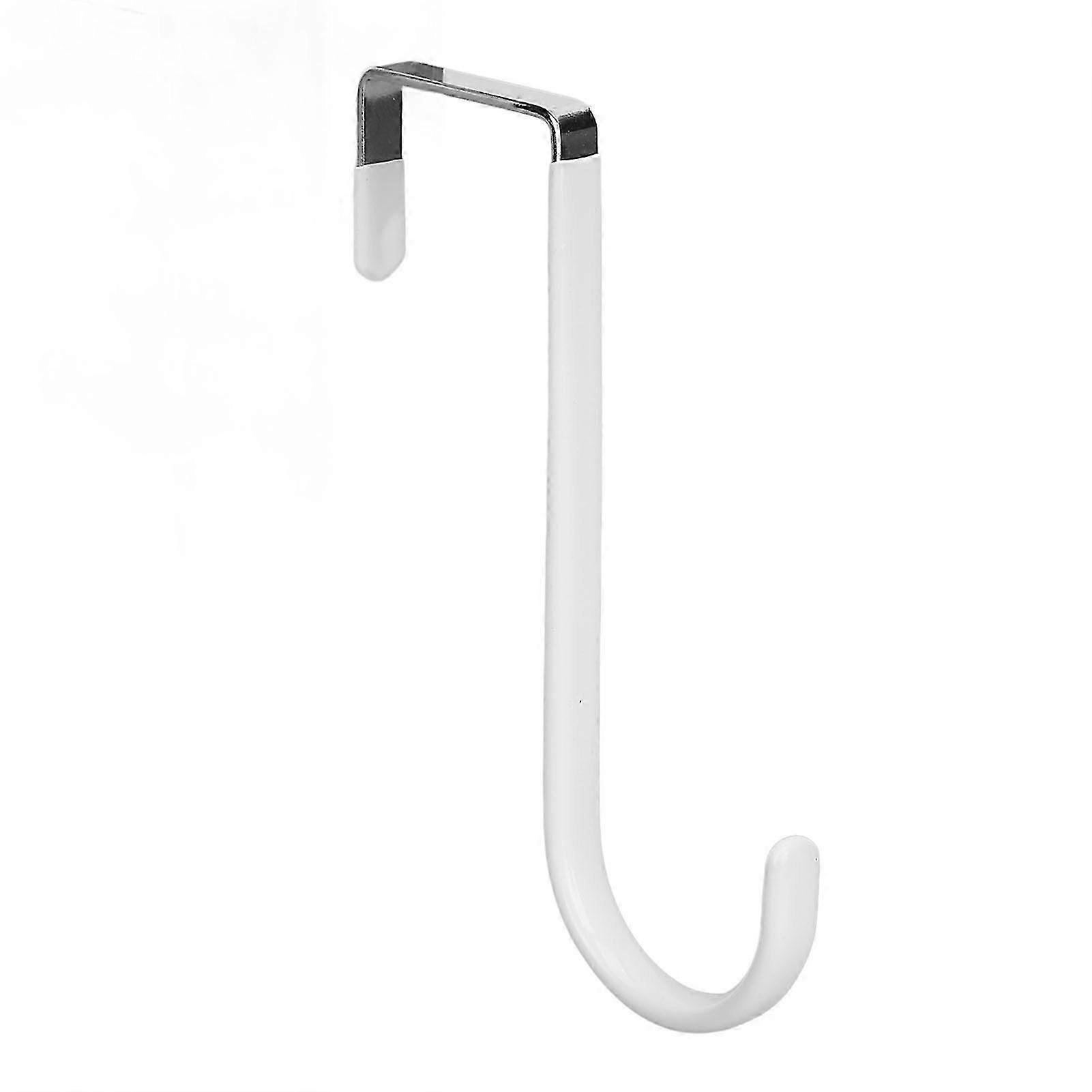 4Pcs πέρα από τους γάντζους πορτών χώρος από ανοξείδωτο ατσάλι που εξοικονομεί τις πολυλειτουργικές κρεμάστρες πορτών για την τσάντα καπέλων παλτών λευκό