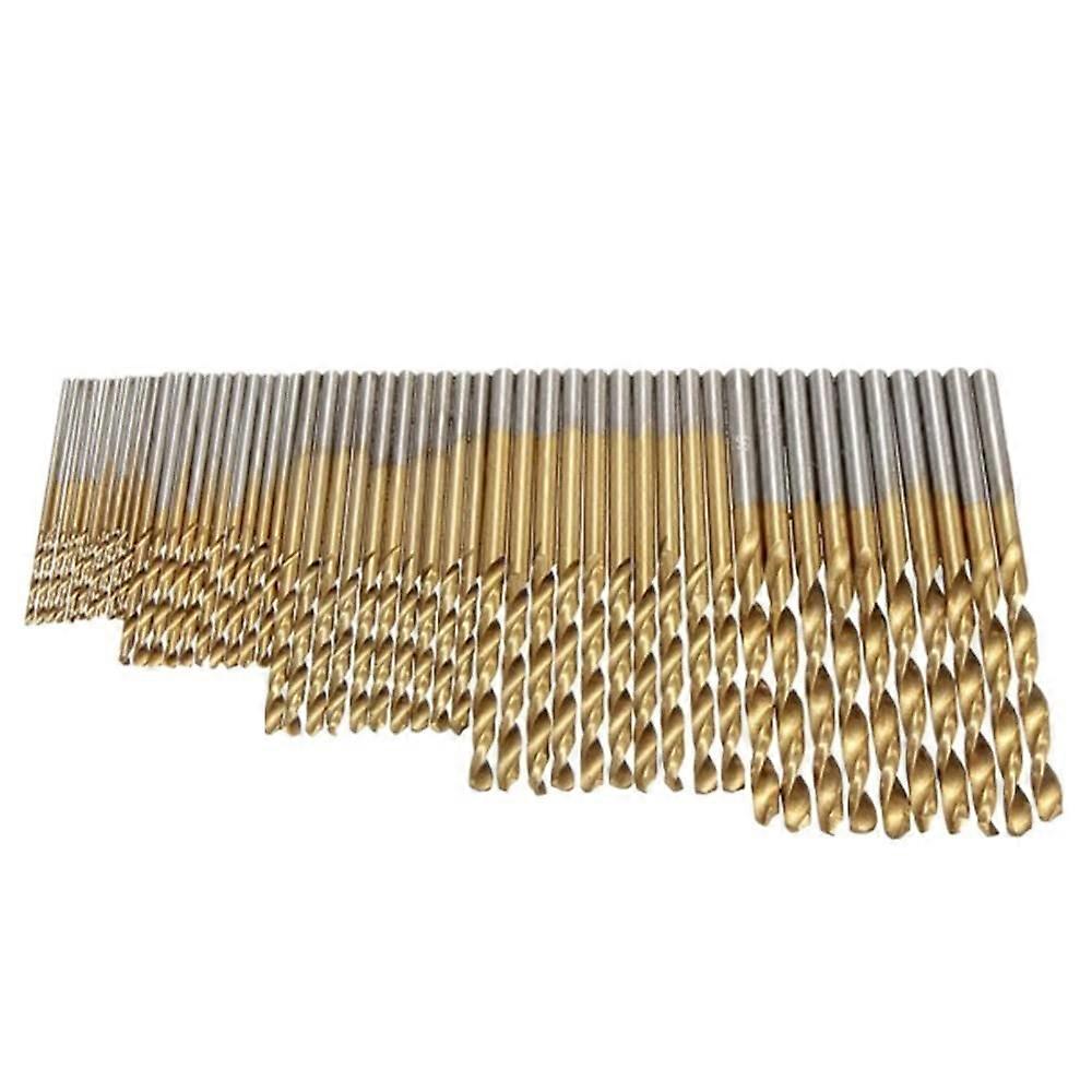 50 Pcs HSS Titanium Coated Drill Bit Set for Wood Metal Plastic DIY Tools (1-3mm)