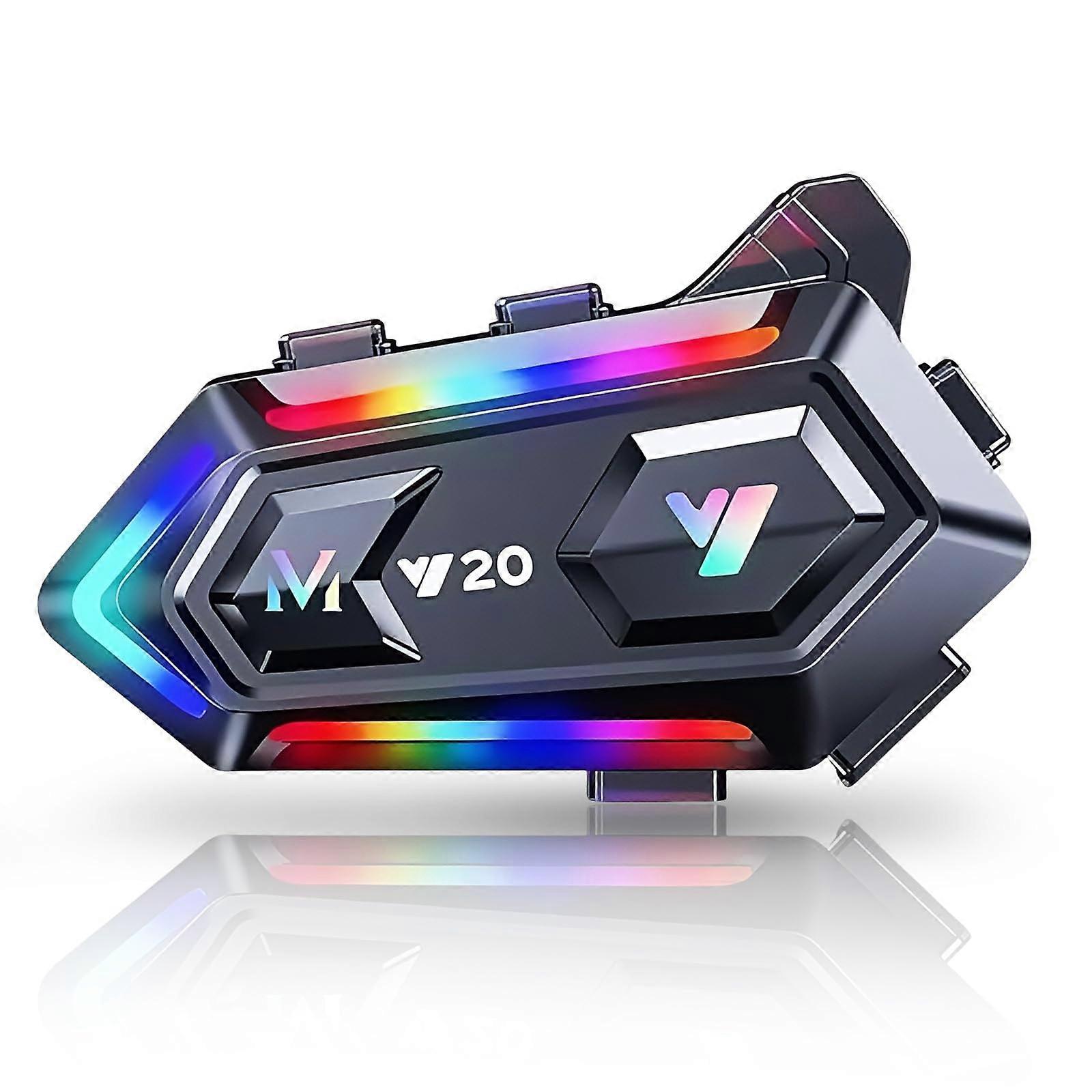 Helmet Headset Bluetooth 5.3 for Motorcycle, IPX6 Waterproof, Noise Cancelling, Hands-Free Calling, DSP, Voice Command, Y20 Model