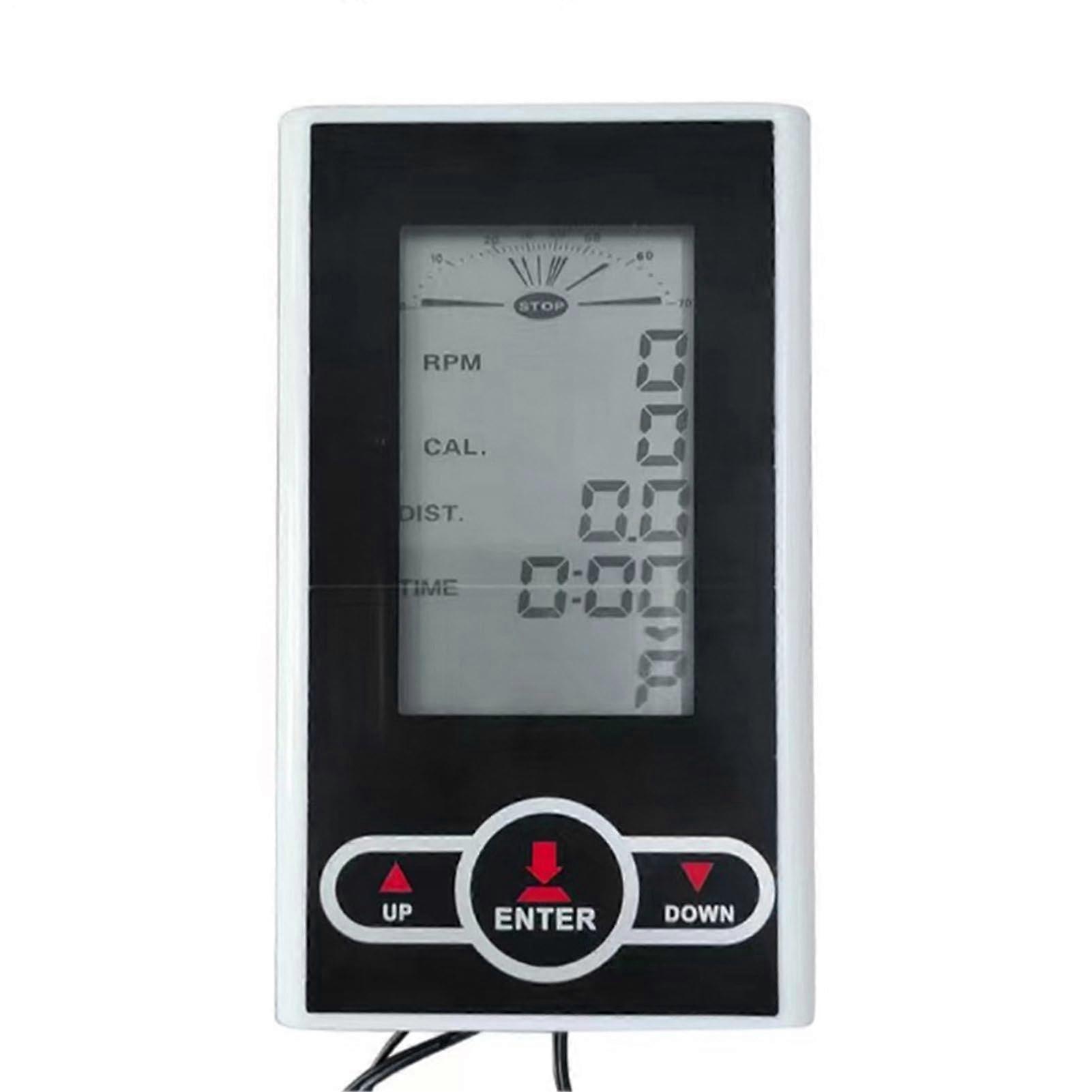 Indoor Fitness Monitor, LCD Display Tracker, Rowing Device Attachment, PC Housing Black Design, Home Gym Exercise Odometer