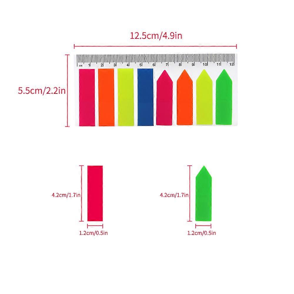 Arrow Shaped Fluorescent Page Markers 20 Sheets 1.2x4.2cm Colorful Tabs