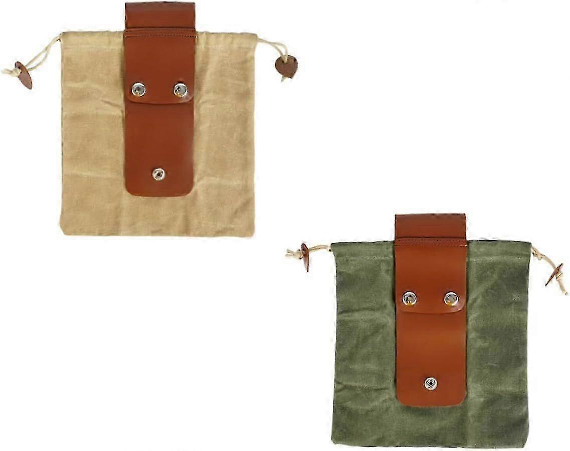 2025LatestModel2pcs Drawstring Bag Foraging Pouch Gardening Kit Holder Vegetables Picking Apron