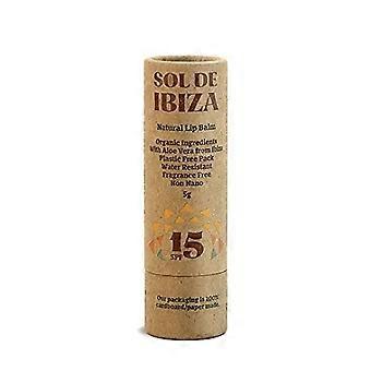 Sol De Ibiza Plastic Free Lip Balm Natural Mineral Sunscreen SPF15 - 3 Pack