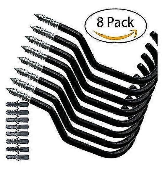 8 Pack Heavy Duty Bike Storage Hooks, Ceiling Hooks, Plant Hooks, Utility Hooks for Garage, Wall, Black