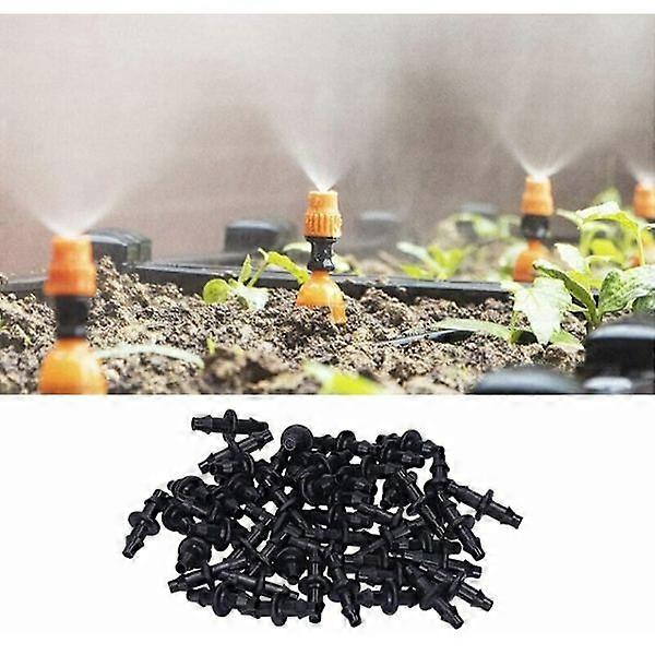 2-Way Hose Connector, 100 Pcs 4/7 2-Way Connector Drip Irrigation Coupling Fitting Garden Irrigation