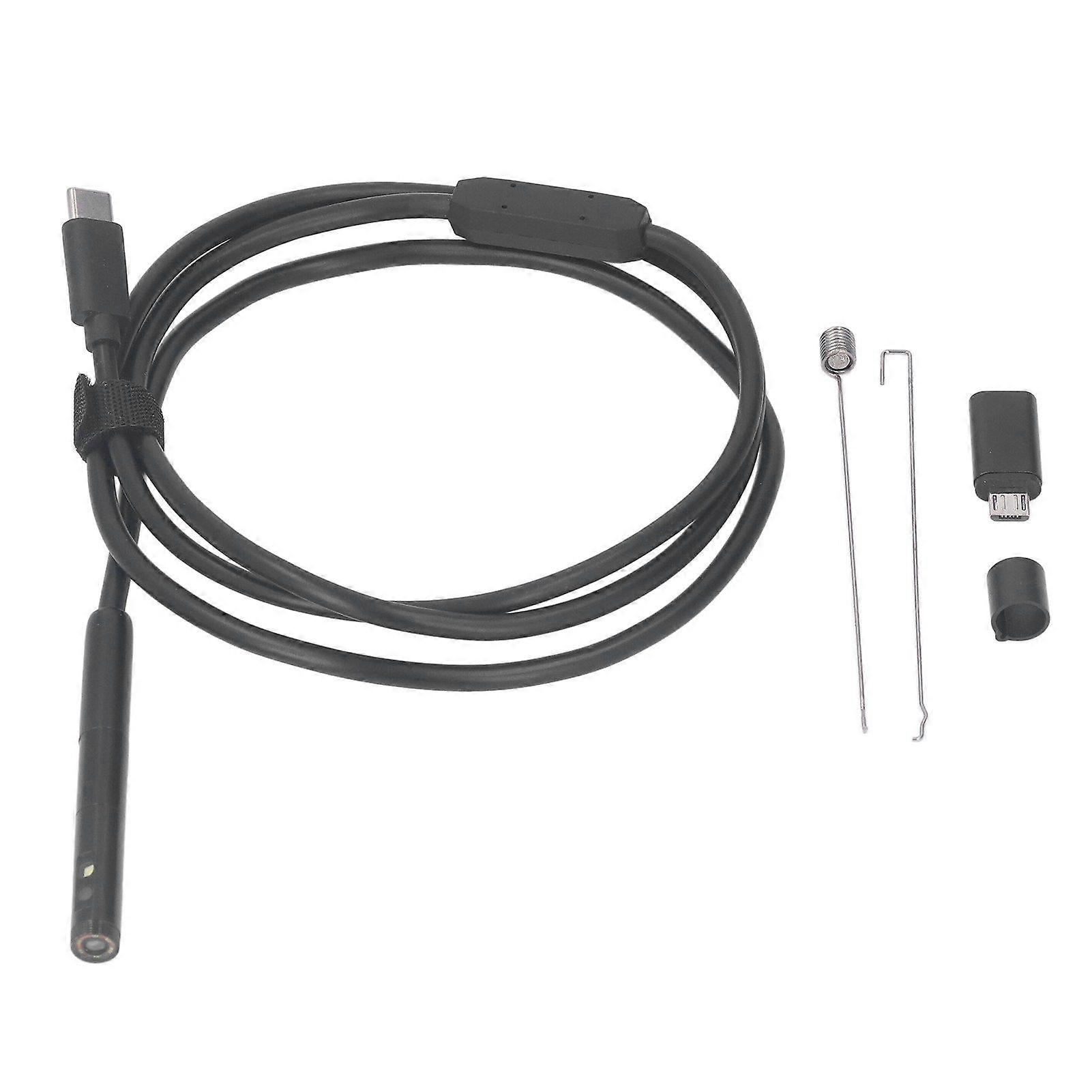 USB C Endoscope Camera 1920P Dual Lens IP67 Waterproof Inspection Camera with Semi Rigid Cable for Mobile Phone 1 Meter Cable
