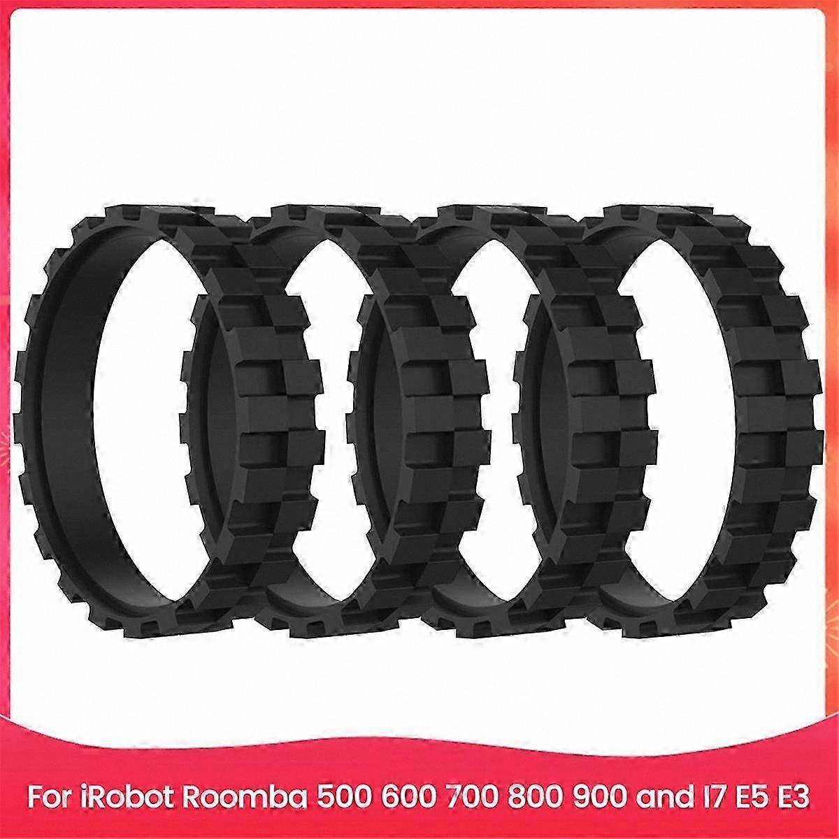 Universal Robot Vacuum Replacement Tires - 4-Pack Compatible with Multiple Models