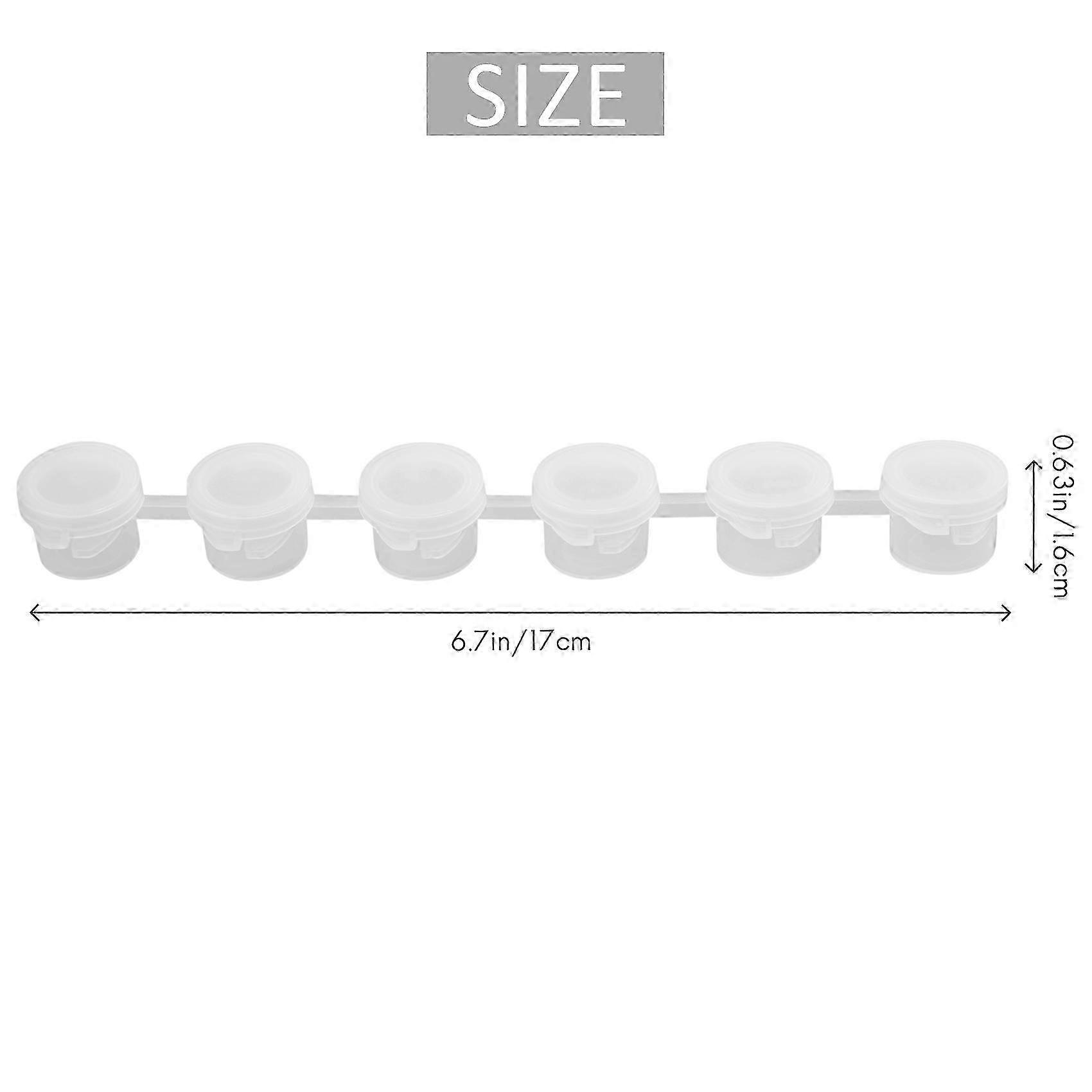 50 Strips Empty Paint Strips Paint Cup Pots Clear Storage