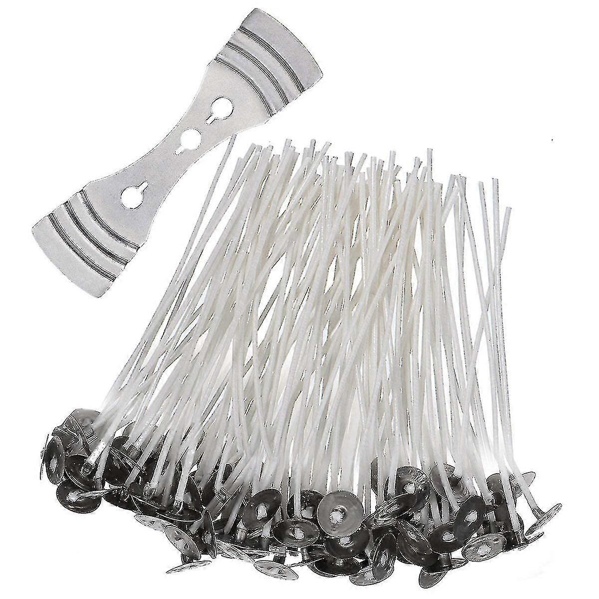 Smokeless Wick, 100 Pre Waxed Natural Wicks (10cm)
