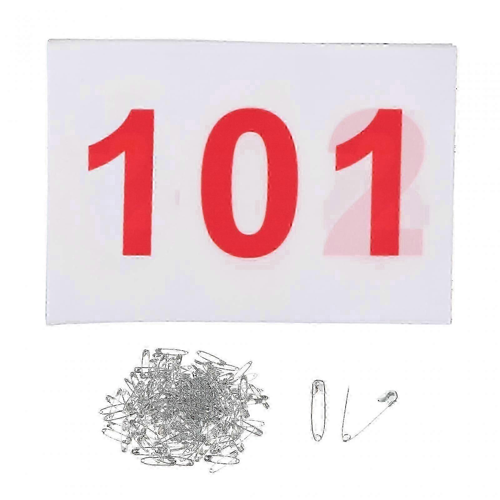 Pack of 100 Numbered Race Bibs for Athletes - Sequential Numbers from 001 to 100 for Events
