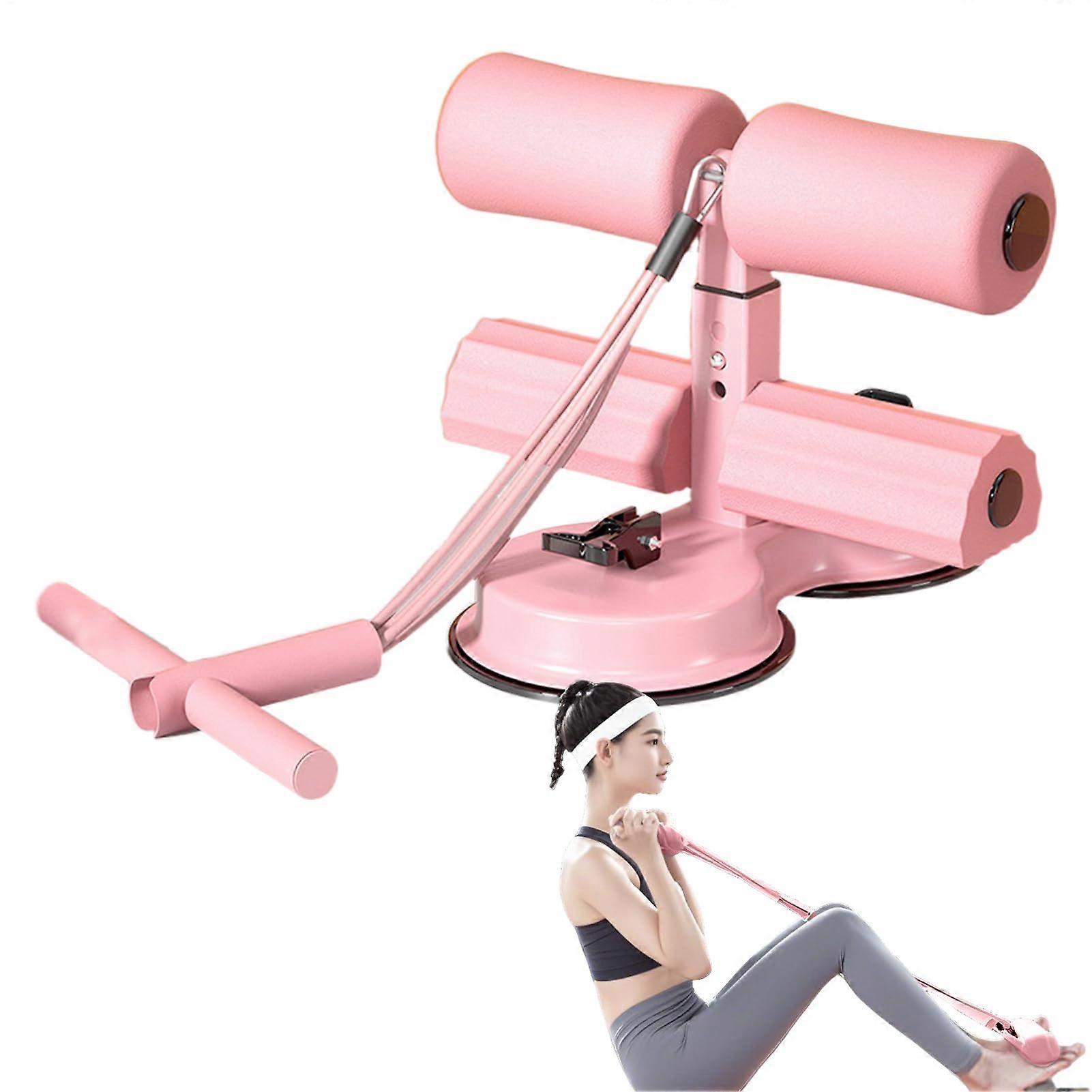 AB Trainer with Suction Cup, Portable Multifunctional Abdominal Training Equipment for Men and Women, Magenta Color
