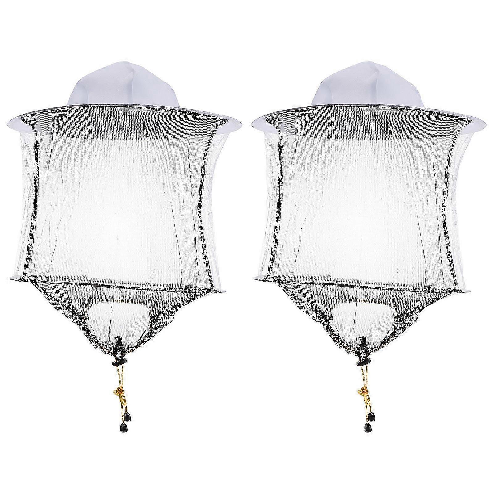2pcs White Beekeeping Veil Hat Insect Professional Bee Keeping Supplies