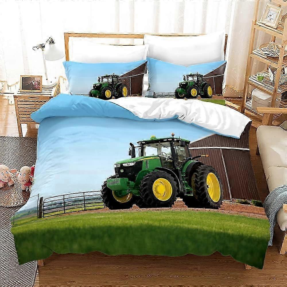 Capa de Edredão para Trator Conjunto de Cama Pessoa Peças de Trator Capa de Edredão com Fronhas para Crianças Adu