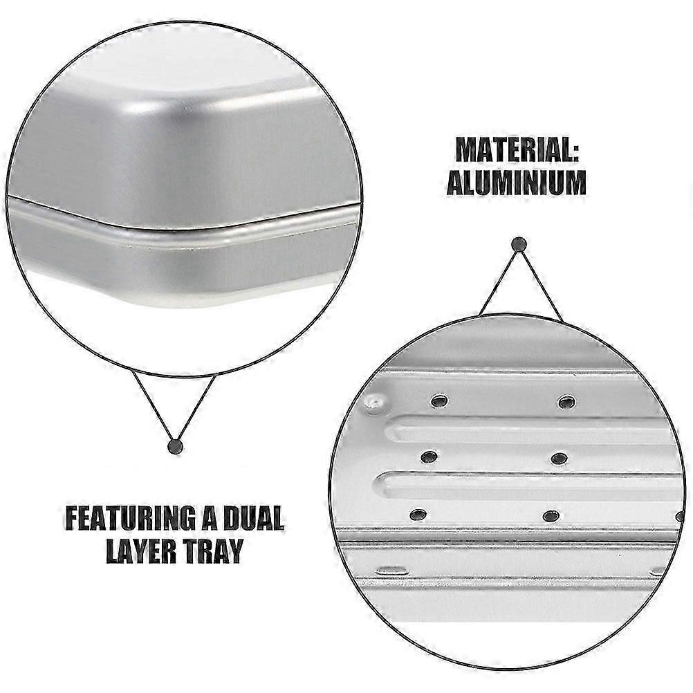 2Pcs Aluminum Soap Box Self Draining Soap Dish Metal Tin Box with Hinged Lid Large Empty Container Portable Case for Camping Travel Bathroom