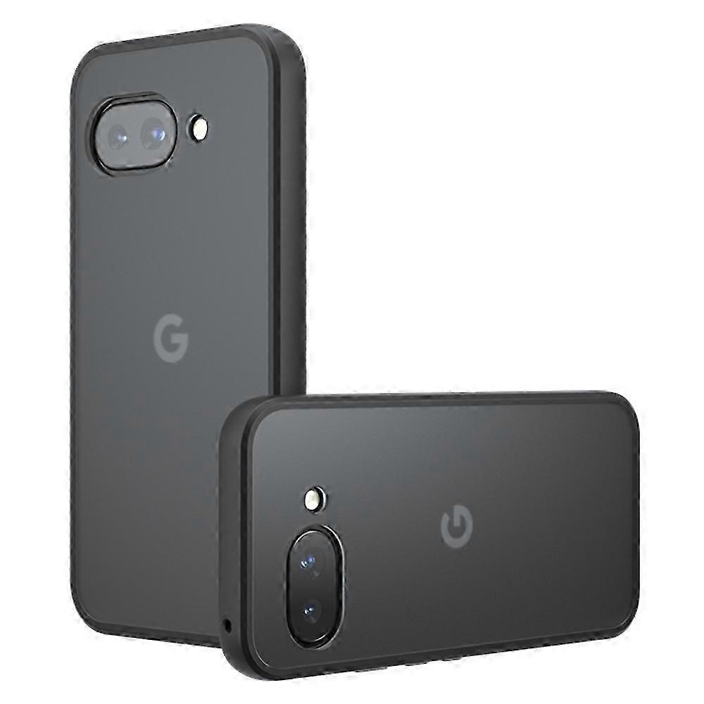 For Google Pixel 9a Case Skin-Touch TPU PC Matte Phone Shell, Transparent Black