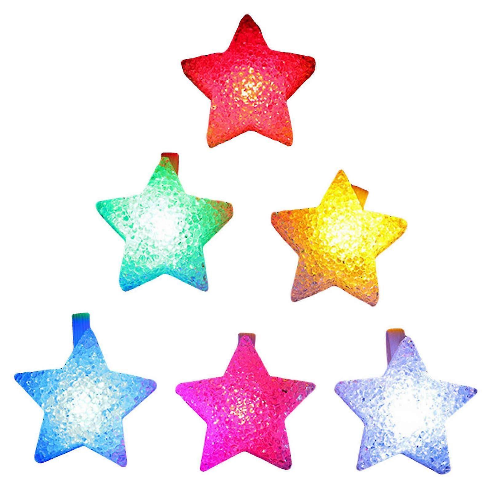 Pack Of 6 Glowing Bracelets Fun Light Up Wristbands Bright Led Glowing Bracelets With Star For Kids And Adults Party Fun