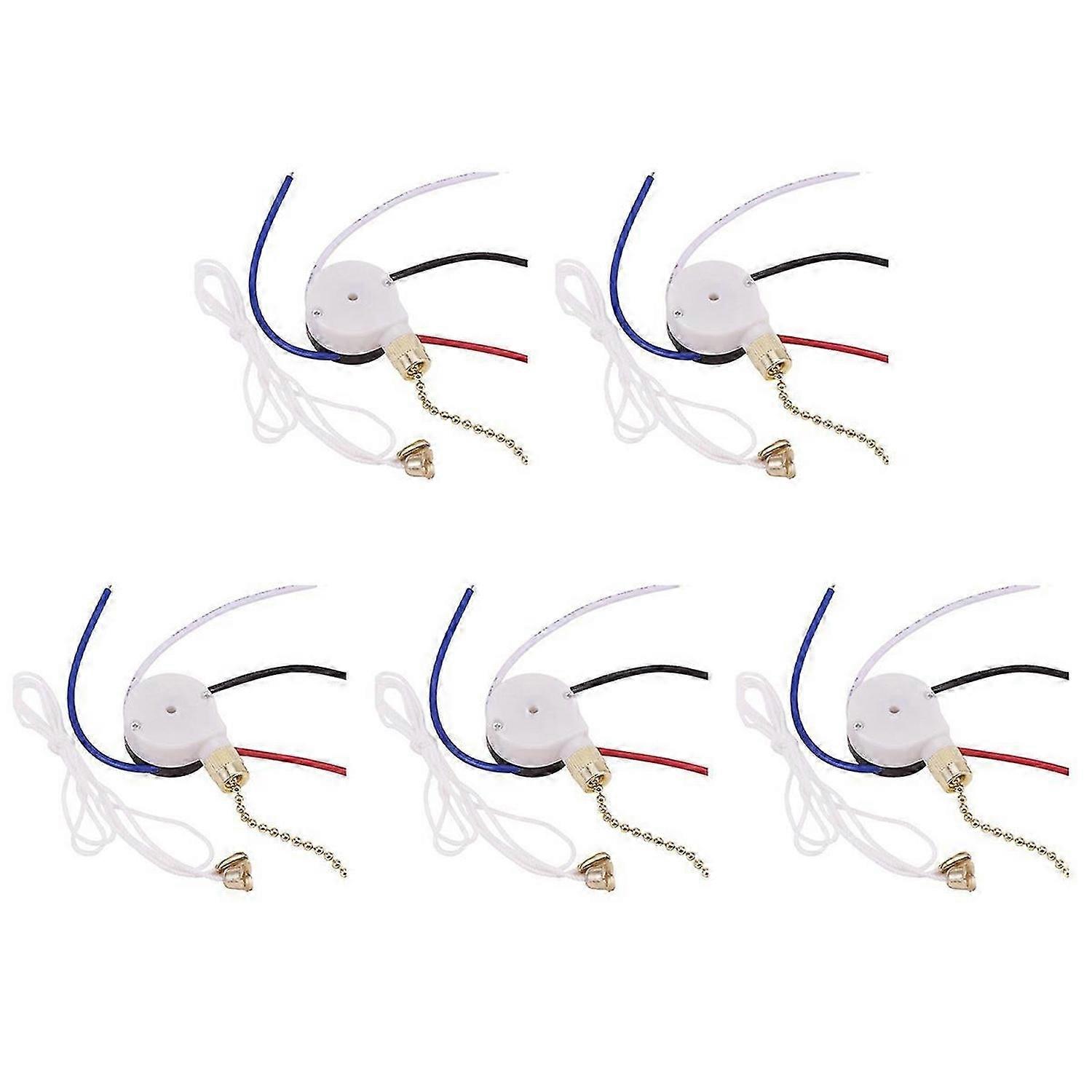 Ceiling Fan Switch Kit 3 Speed 4 Wire,ZE-208S Pull Wire Switch Gold