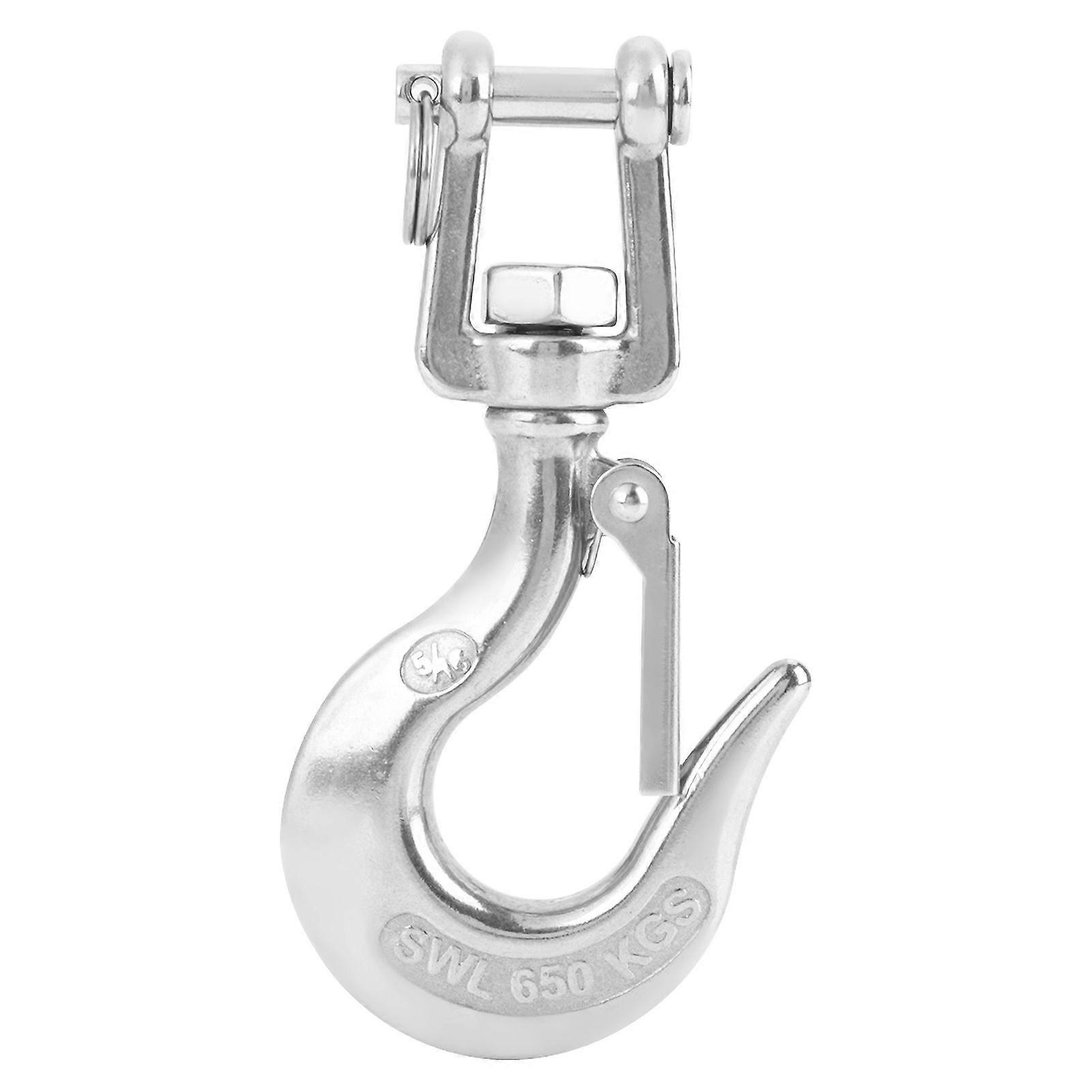 304 Stainless Steel Swivel Lifting Hook with Latch Rigging Accessory (650KG)