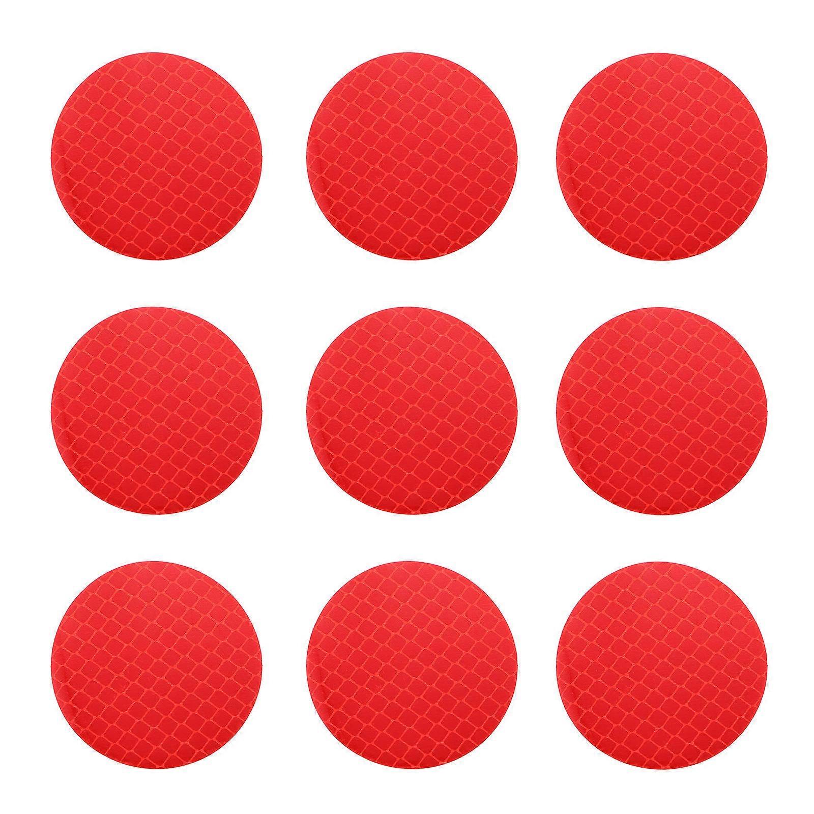 Self Adhesive Reflective Stickers Auto Safety Round Decals for Car Red Pvc Durable 30Pcs