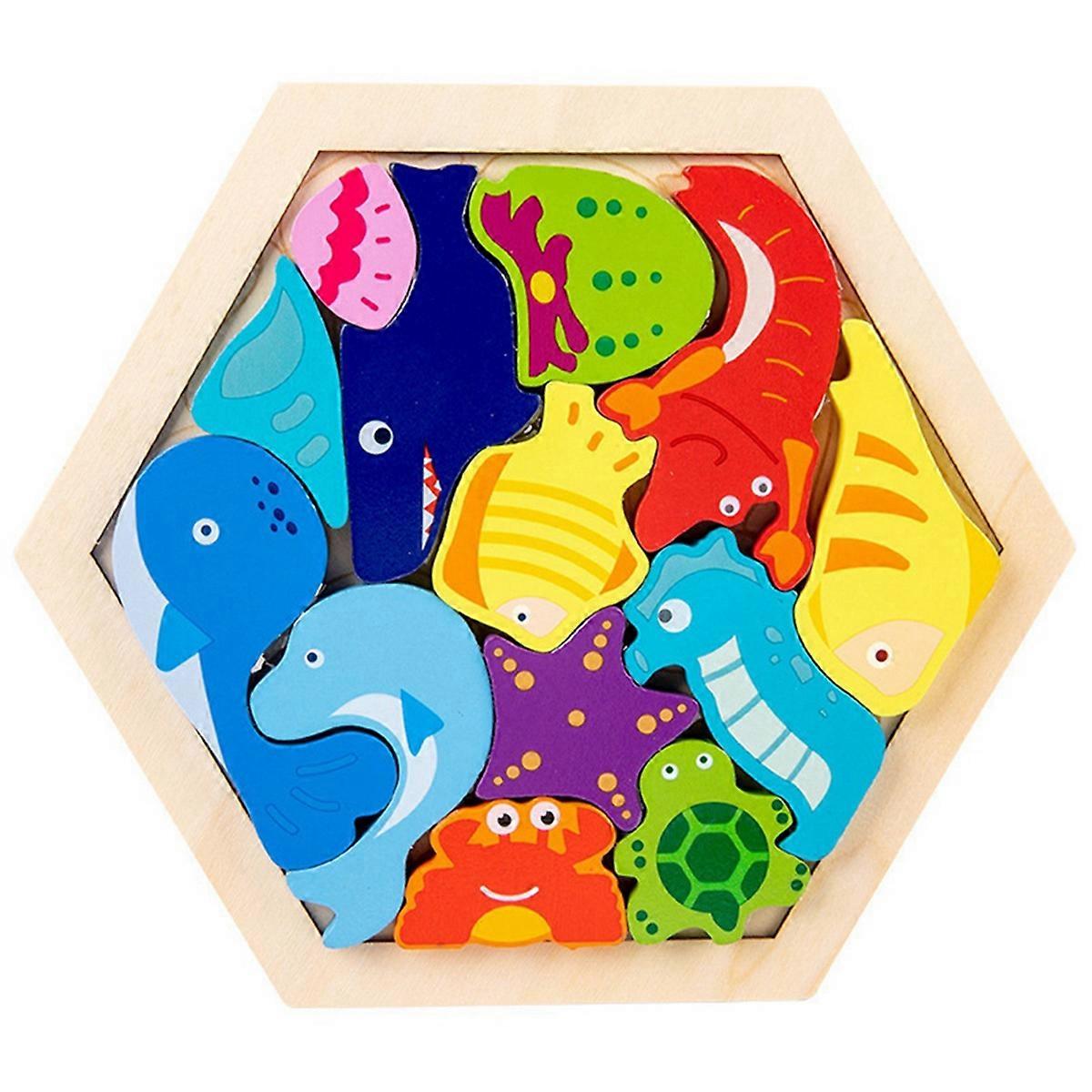 Wooden Jigsaw Puzzle Children'S Intelligence Puzzle Marine Style