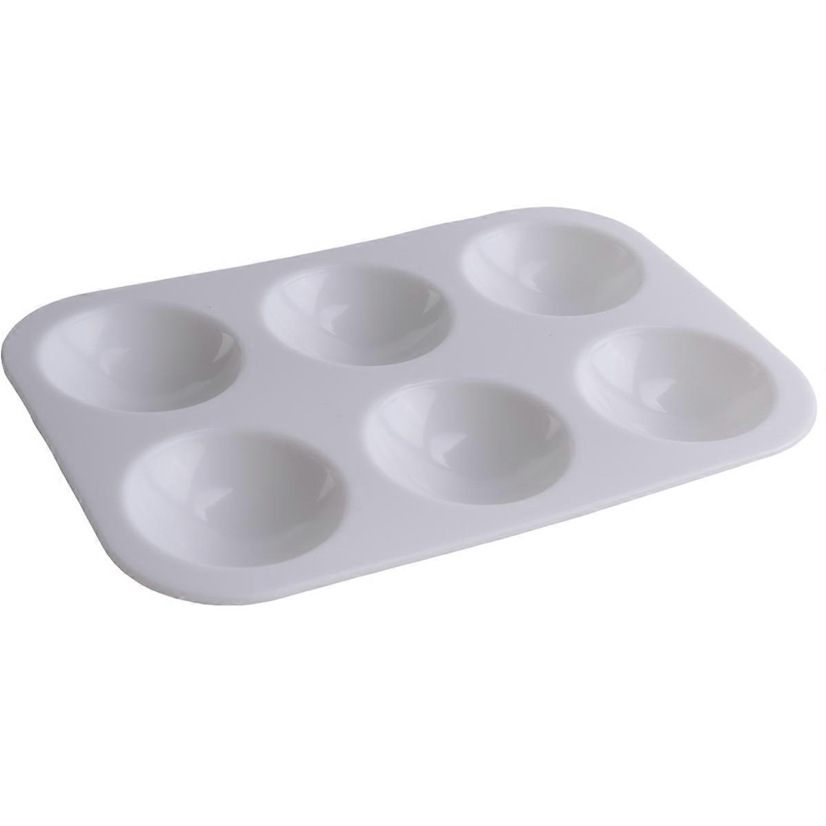 White Watercolor Palette, 6 Well Rectangular Paint Palettes 50PCS