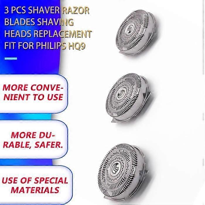 3pcs Shaver Razor Blades Shaving Heads Replacement Fit for Philips HQ9