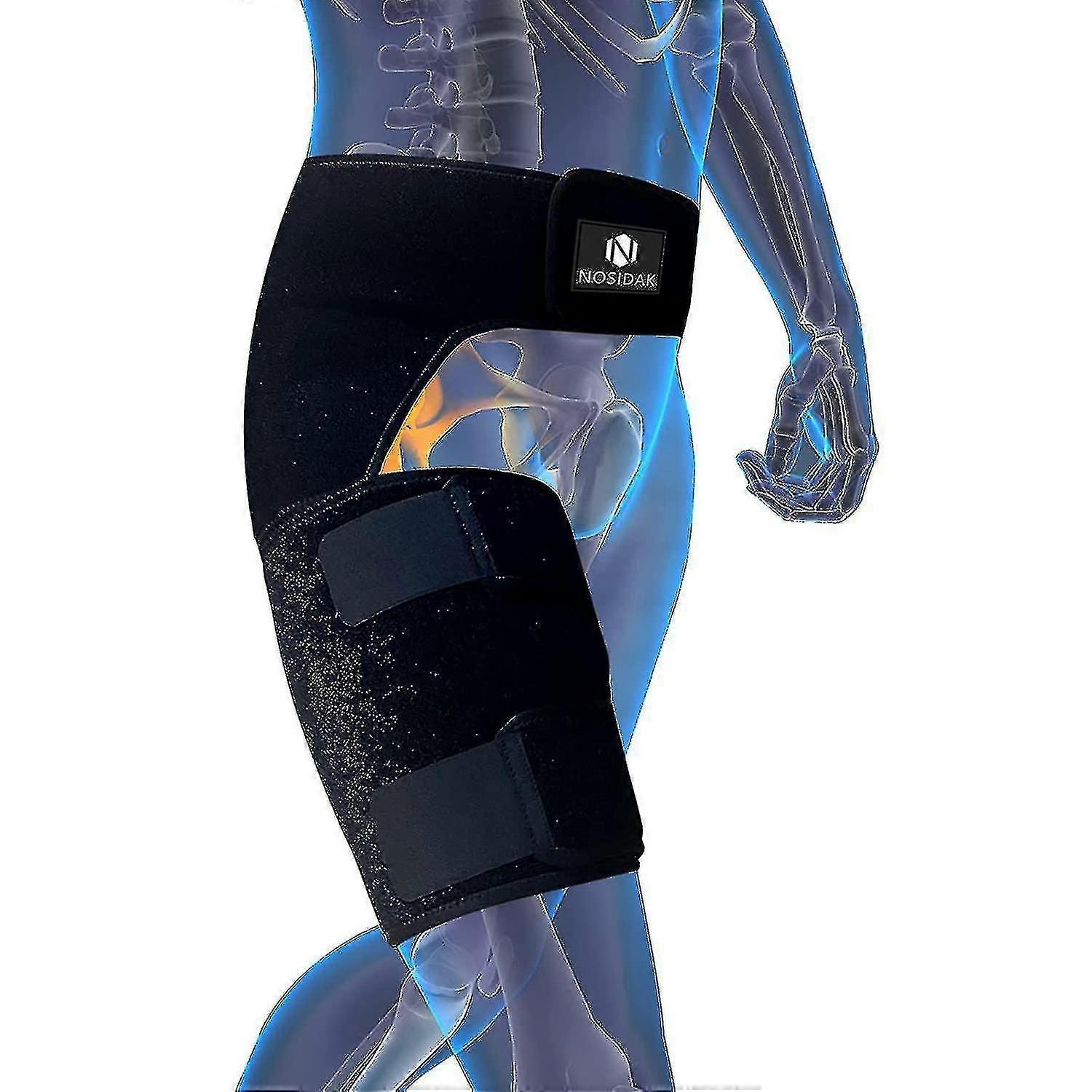 Hip Support For Sciatica Pain Relief, Thigh Compression Sleeve, Adjustable Sacroiliac Belt For Si Joint, Sciatic Nerve, Hip Replacement, Hip Flexor St
