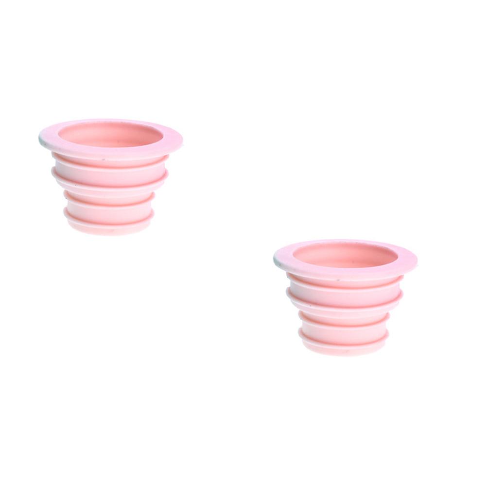 Bathroom Use Silicone Sink Plug with Telescopic Design 36Pcs Pink