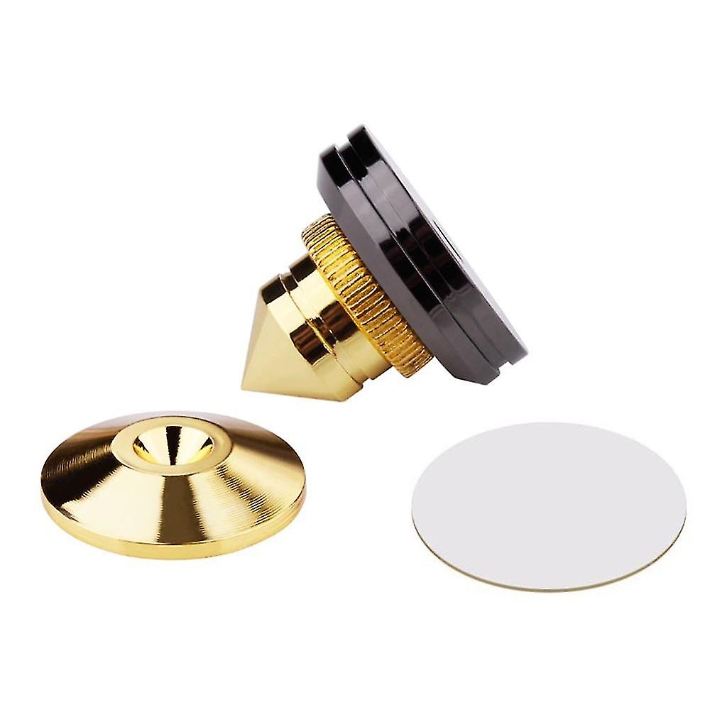 4 Set Gold Speaker Spike With Floor Discs Stand Foot Isolation Spikes