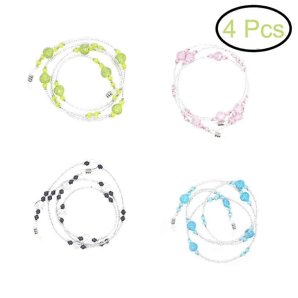 Arcylic Glasses Strap Heart Shape Chain for Holding 4Pcs Mixed