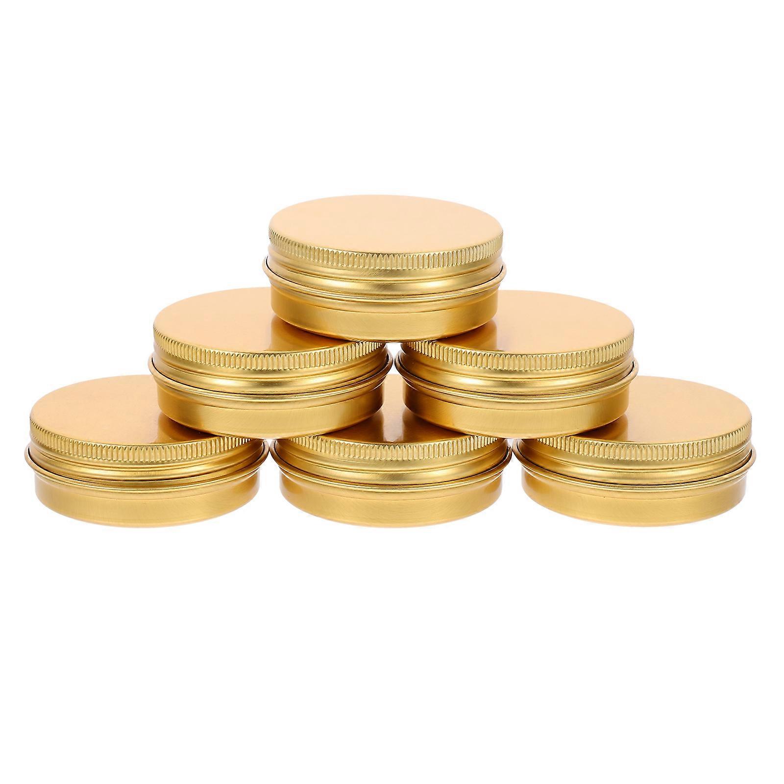 6Pcs Golden Aluminum Candle Containers for Candle Storage Use