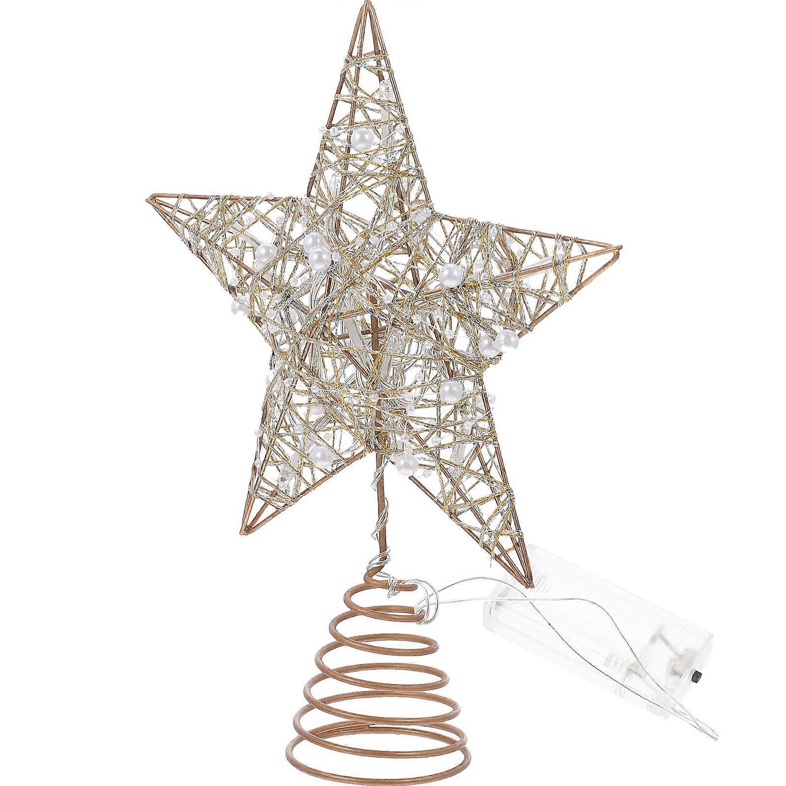 Christmas Tree Xmas Star Topper with LED Lights for Decoration