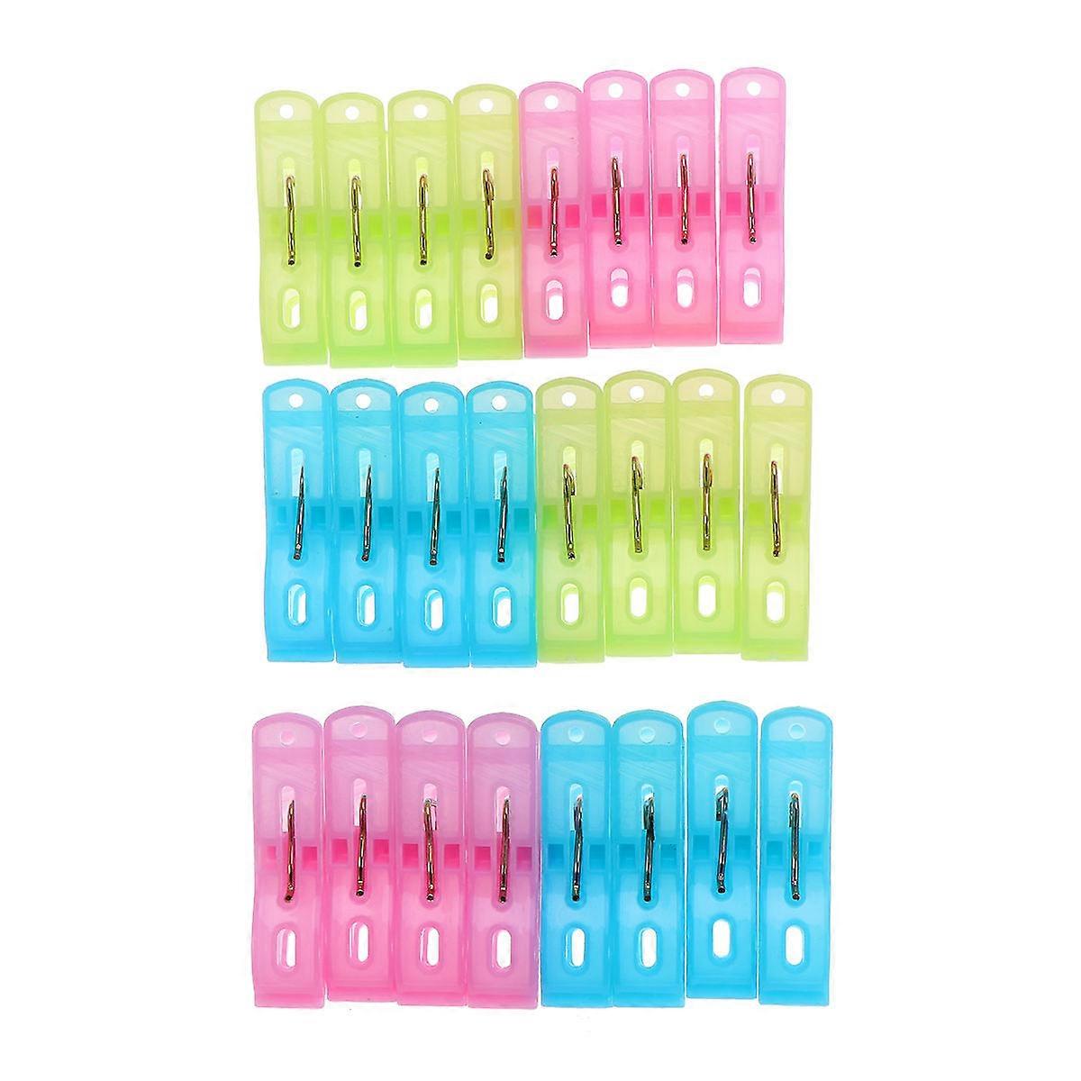 Garment Clips 24Pcs Clothespins For Laundry Assorted Color Ideal For Home Travel Clamping Quilt Preventing Falling Down