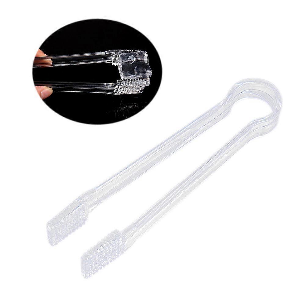 Acrylic Ice Tongs Serving Tongs Clear Food Clip For Home Party Bar 12Pcs Stable Clamping