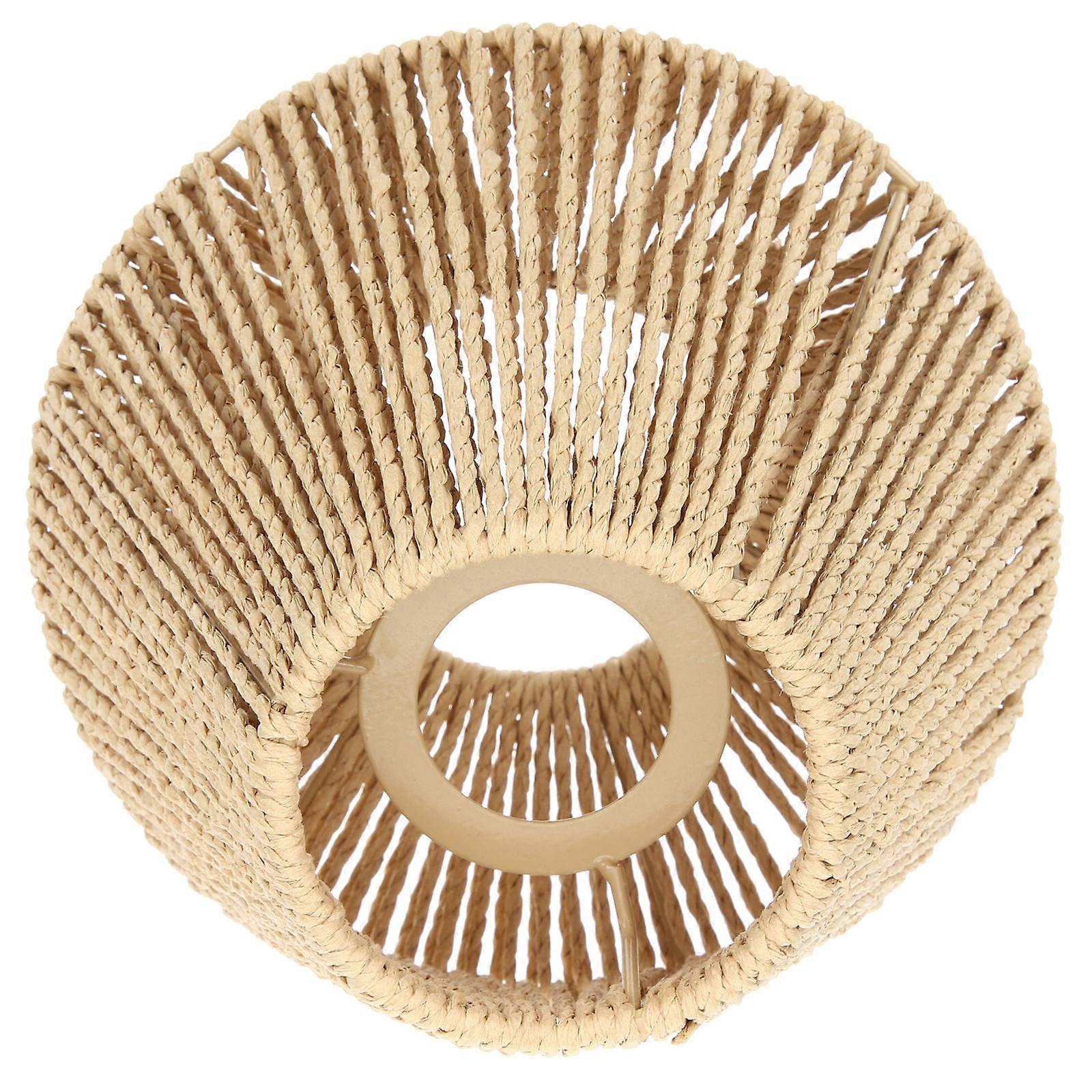 Rustic Straw Woven Lampshade for Hanging Lamp 3Pcs Lamp Cover Beige