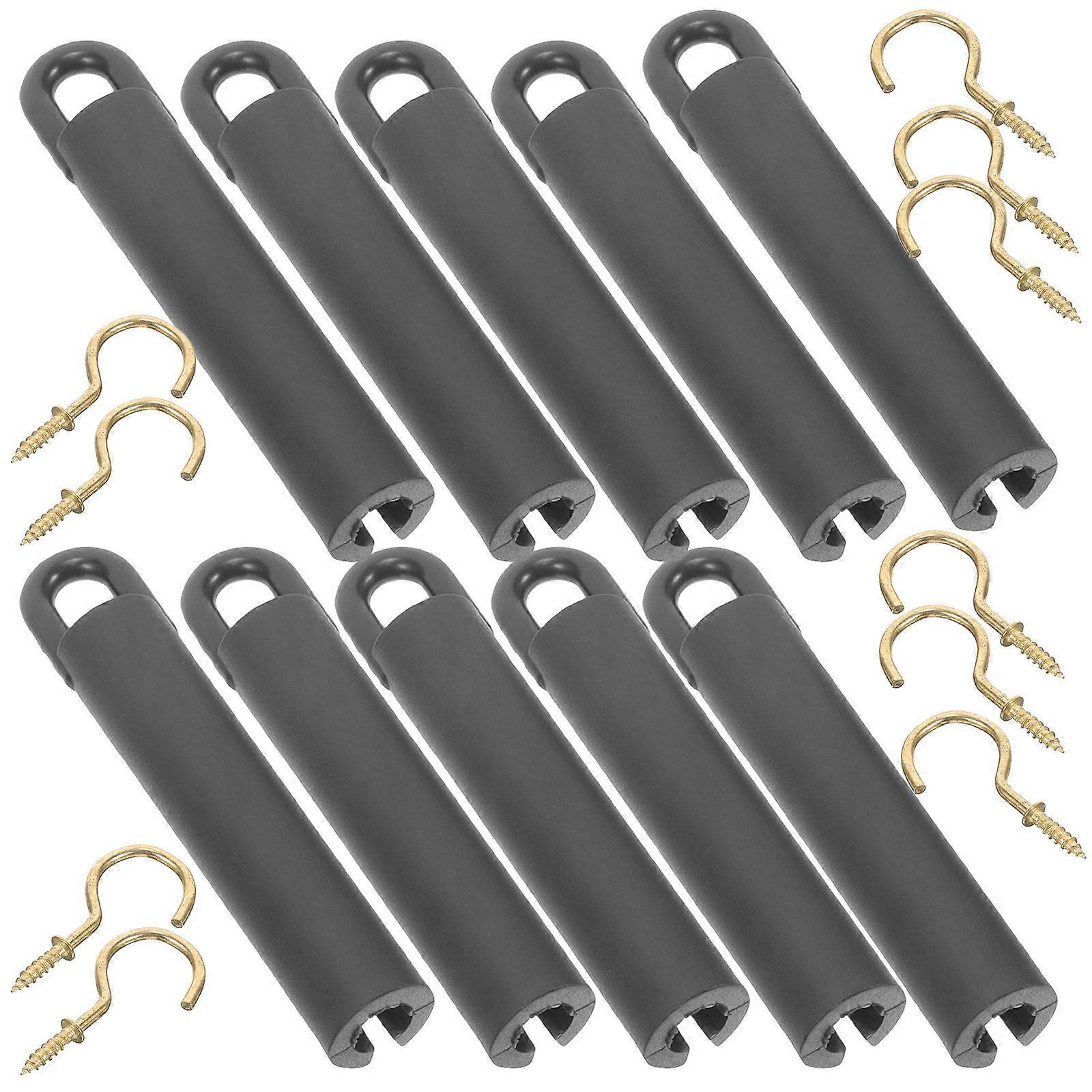 Billiard Stick Hanging Holder Pool Cue Protectors Organizers For Home Use Multi-Functional Design Black 10 Sets