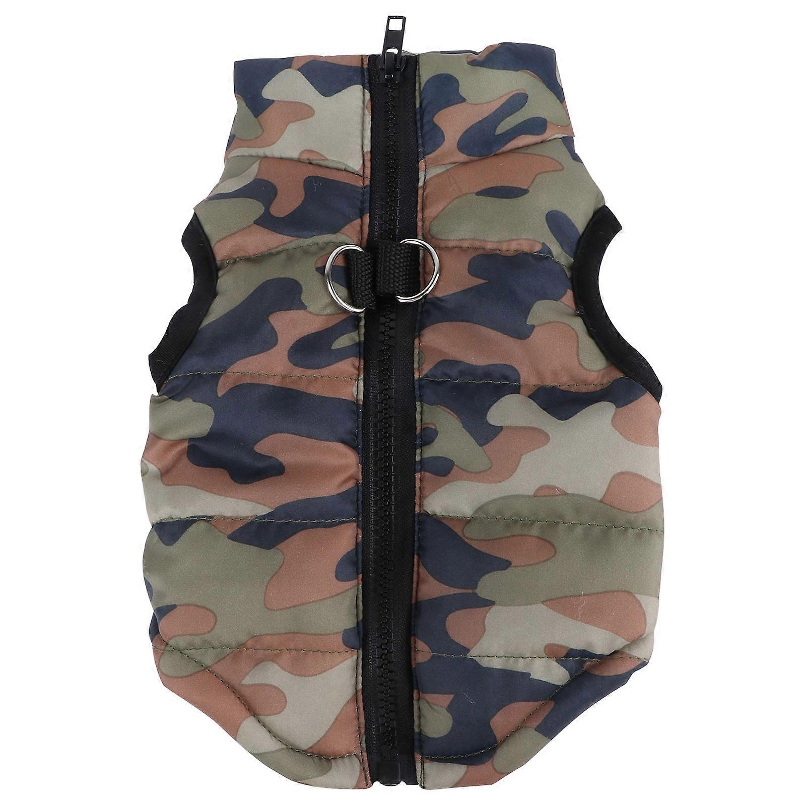 Dog Winter Cotton-Padded Sleeveless Coat for Warm Keeping 3Pcs Camouflage