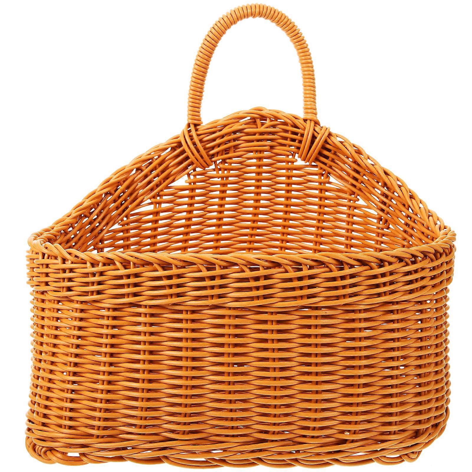 Slanted Edge Ginger Garlic Basket For Home Storage Organization With Stylish Design 2Pcs Orange Plastic