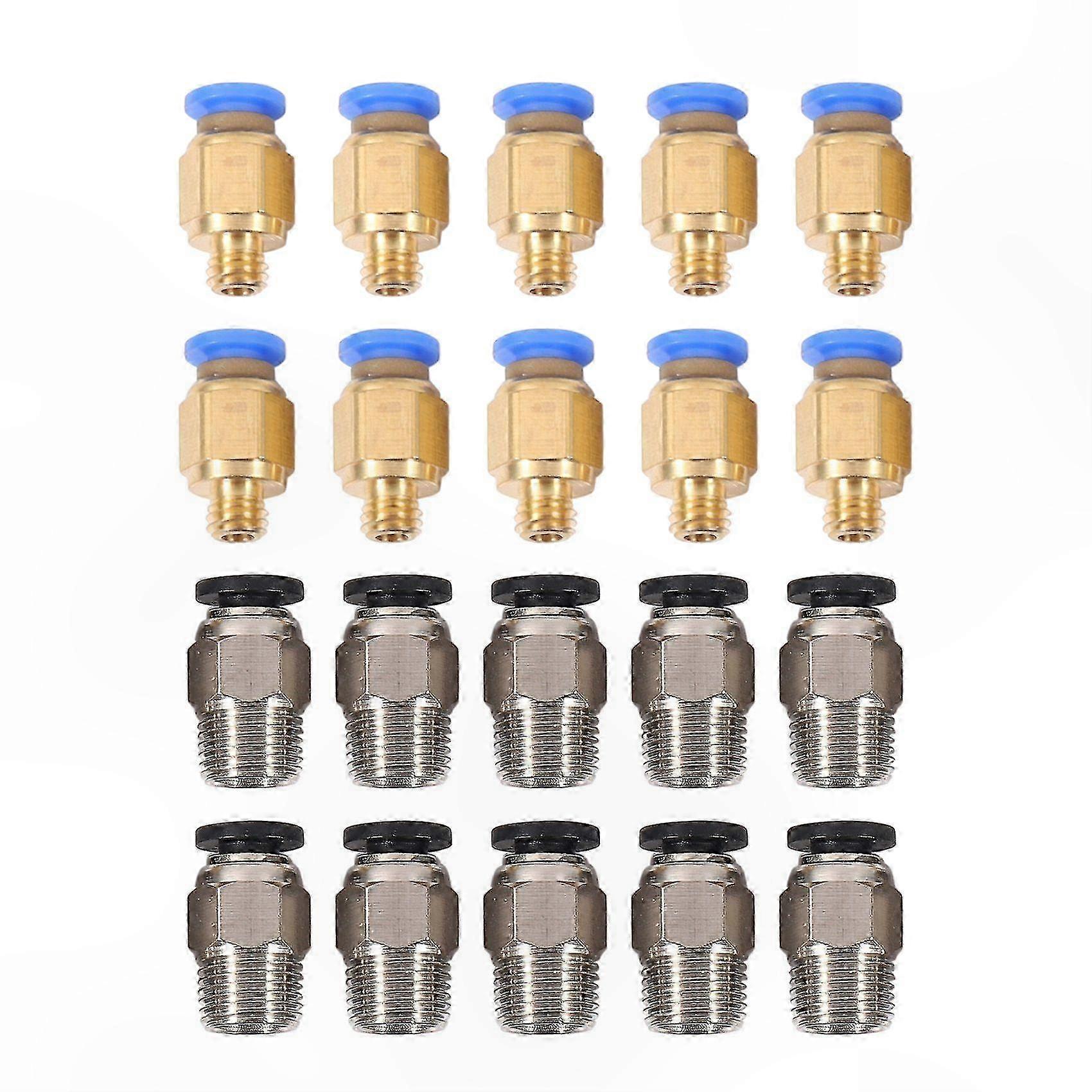 Straight Pneumatic Fitting Push Connect + Quick In Fitting for 3D Printer Bowden Setup
